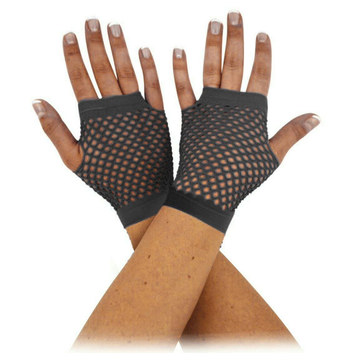 Bristol Novelty Unisex Black Adults Short Fishnet Gloves (1 Pair) - One Size