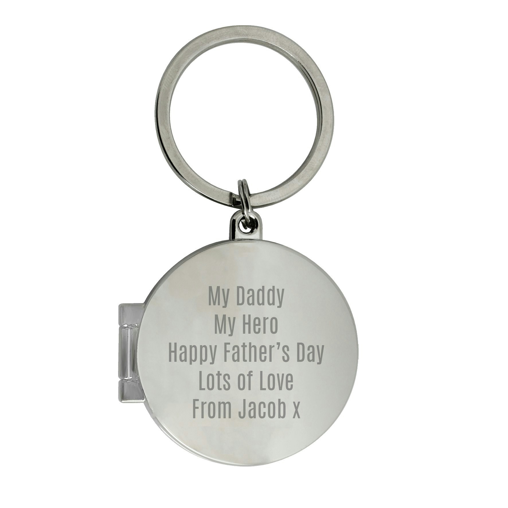 Personalised Memento Company Silver Personalised Round Photo Keyring