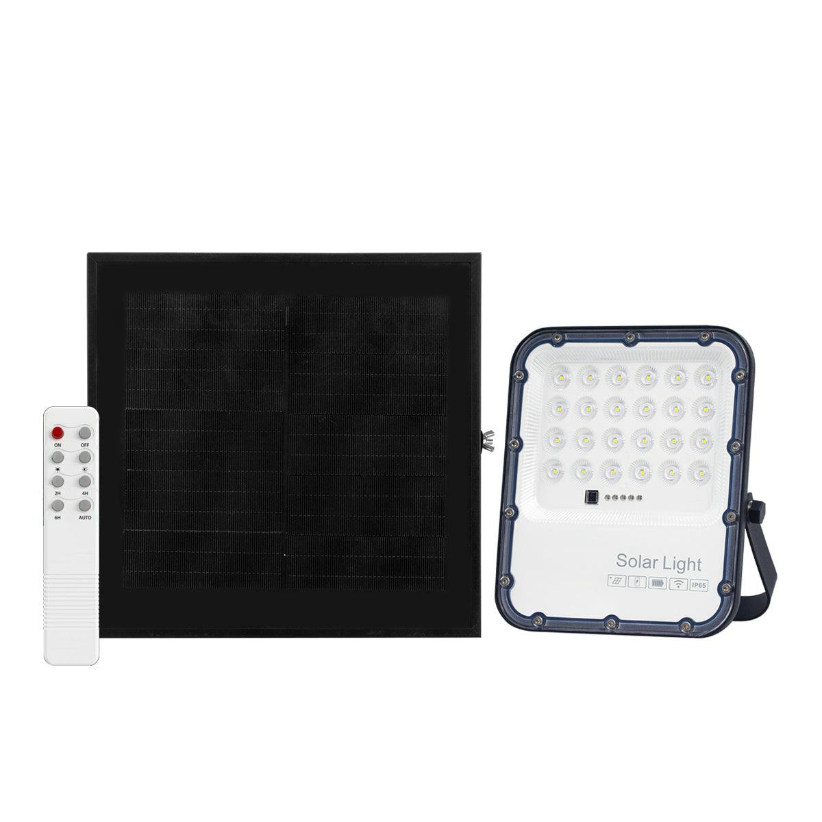 Rackhams Light 50W Led Flood Outdoor With Solar Panel, Ip65 Waterproof, 1100 Lumens, Wall Work Ing For Garage, Garden, Warehouse Etc