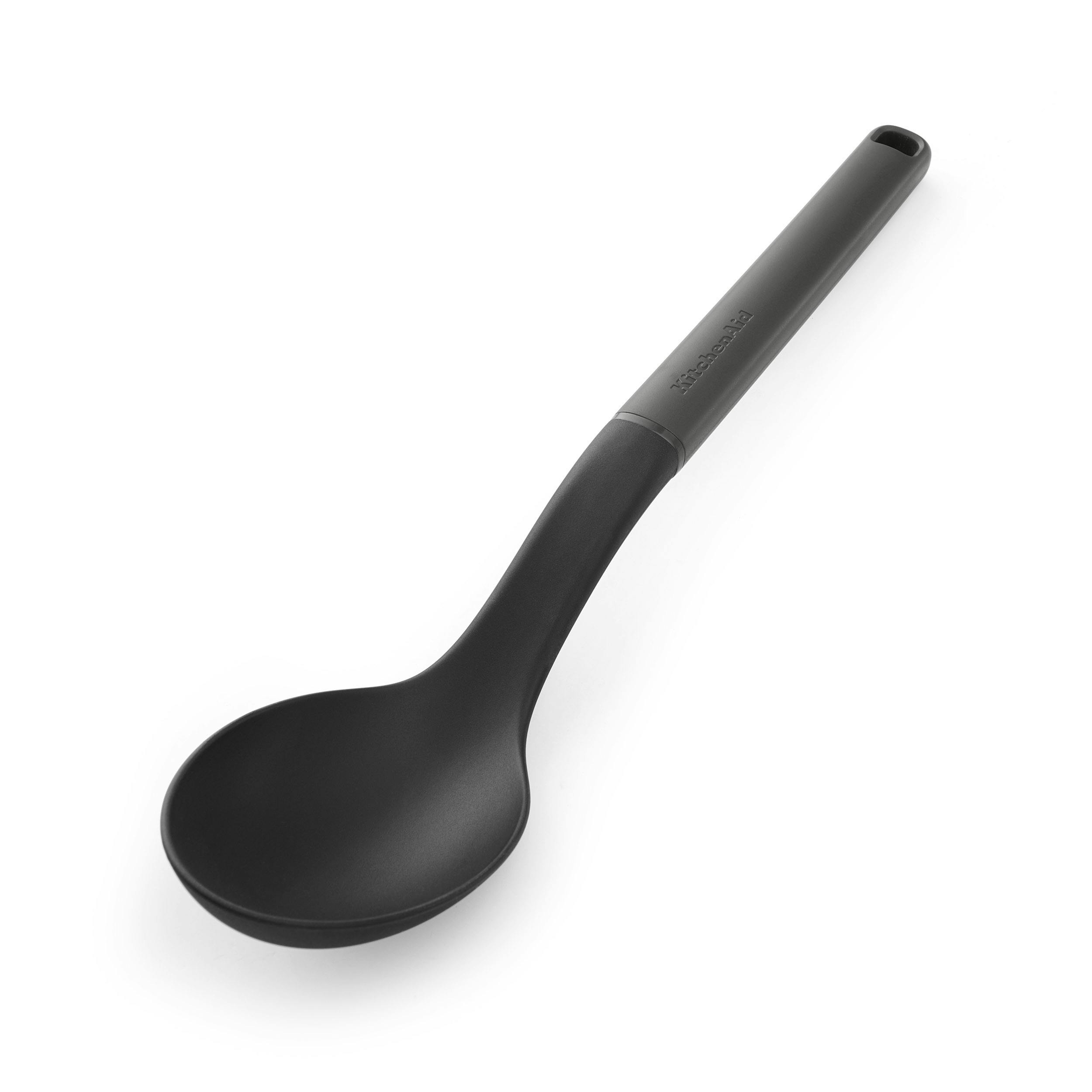 Rackhams Grey Cooking Spoon, Charcoal 34Cm - Nylon - Serving Spoon