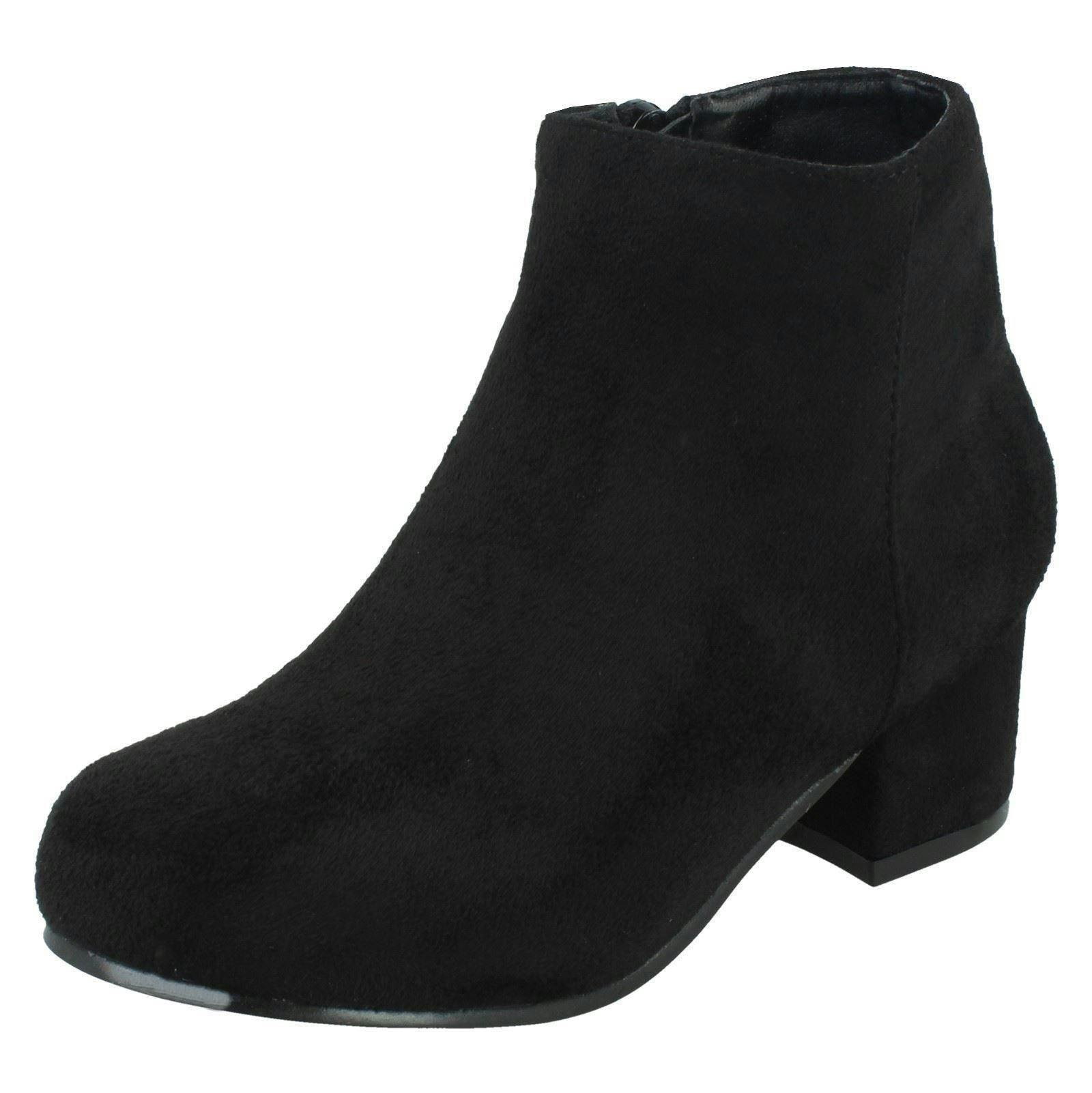 Spot On Girls Black Heeled Ankle Boots - Uk 13 Child
