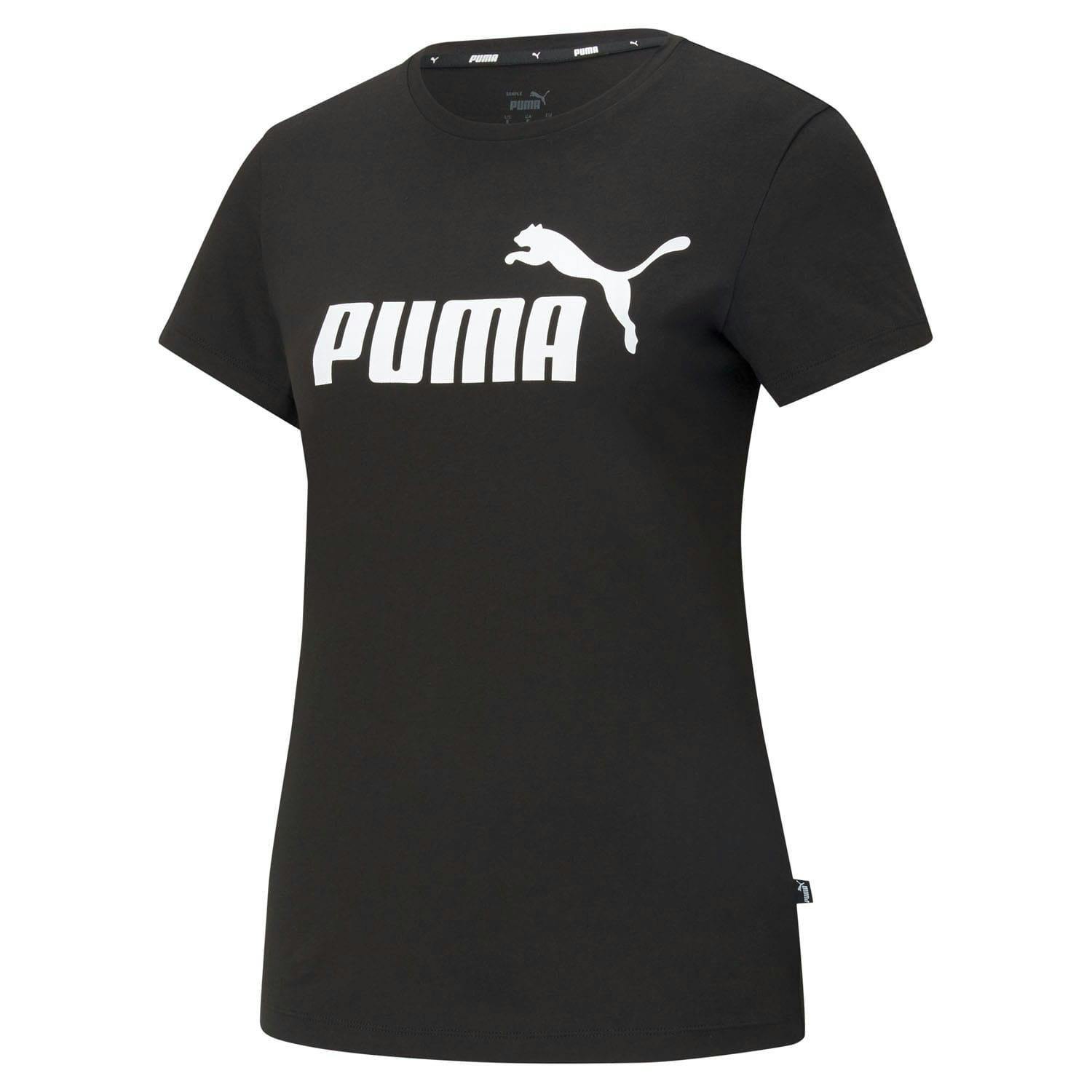 Puma Women's Black Essential Logo T-Shirt - Xs - 100% Cotton