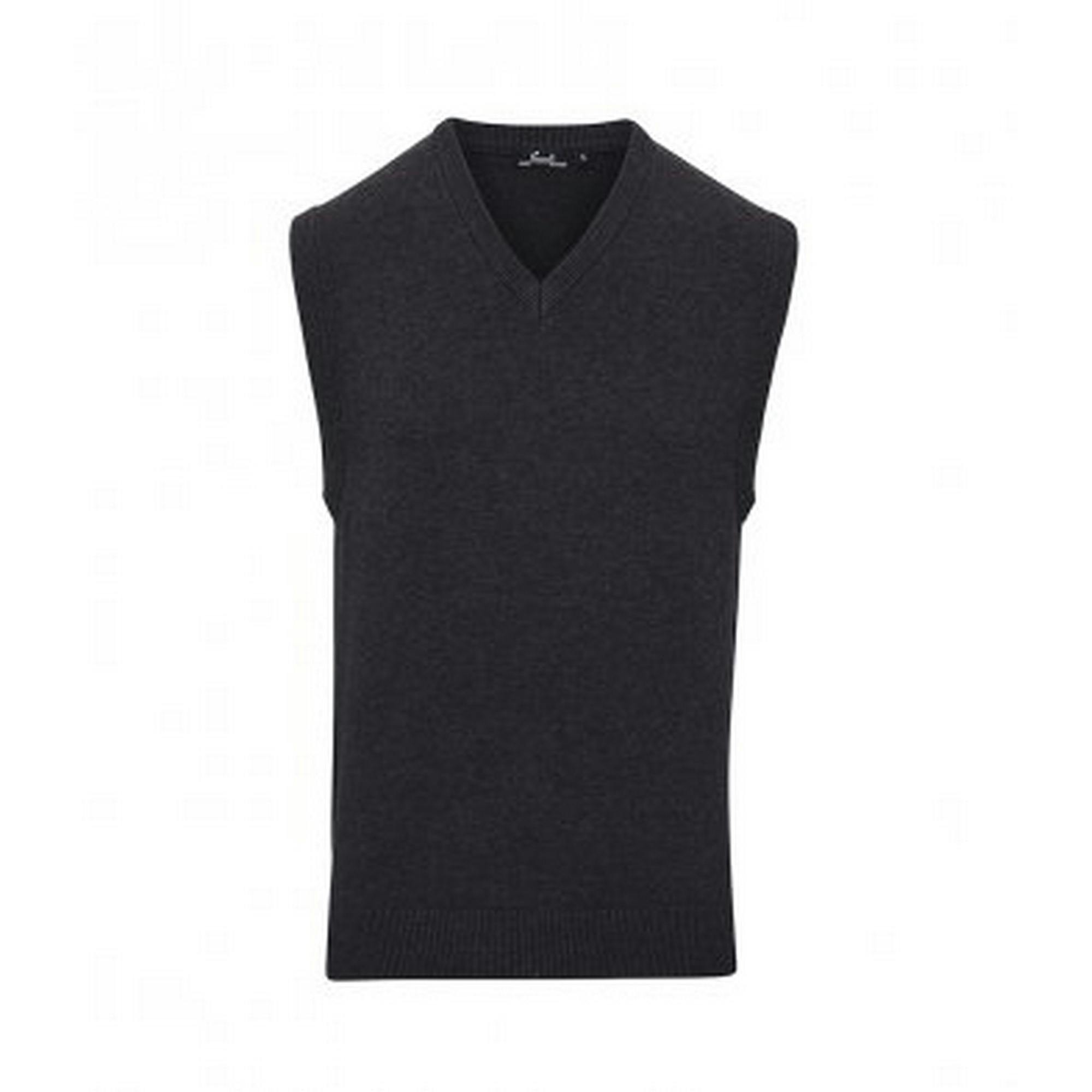 Premier (Xs, Charcoal) Mens Sleeveless Cotton Acrylic V Neck Sweater - Image 4