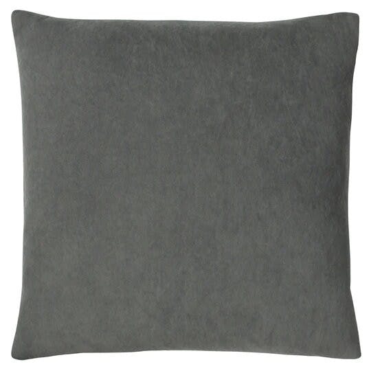 Rackhams Grey Kobe Velvet Cushion Cover - One Size - 100% Polyester
