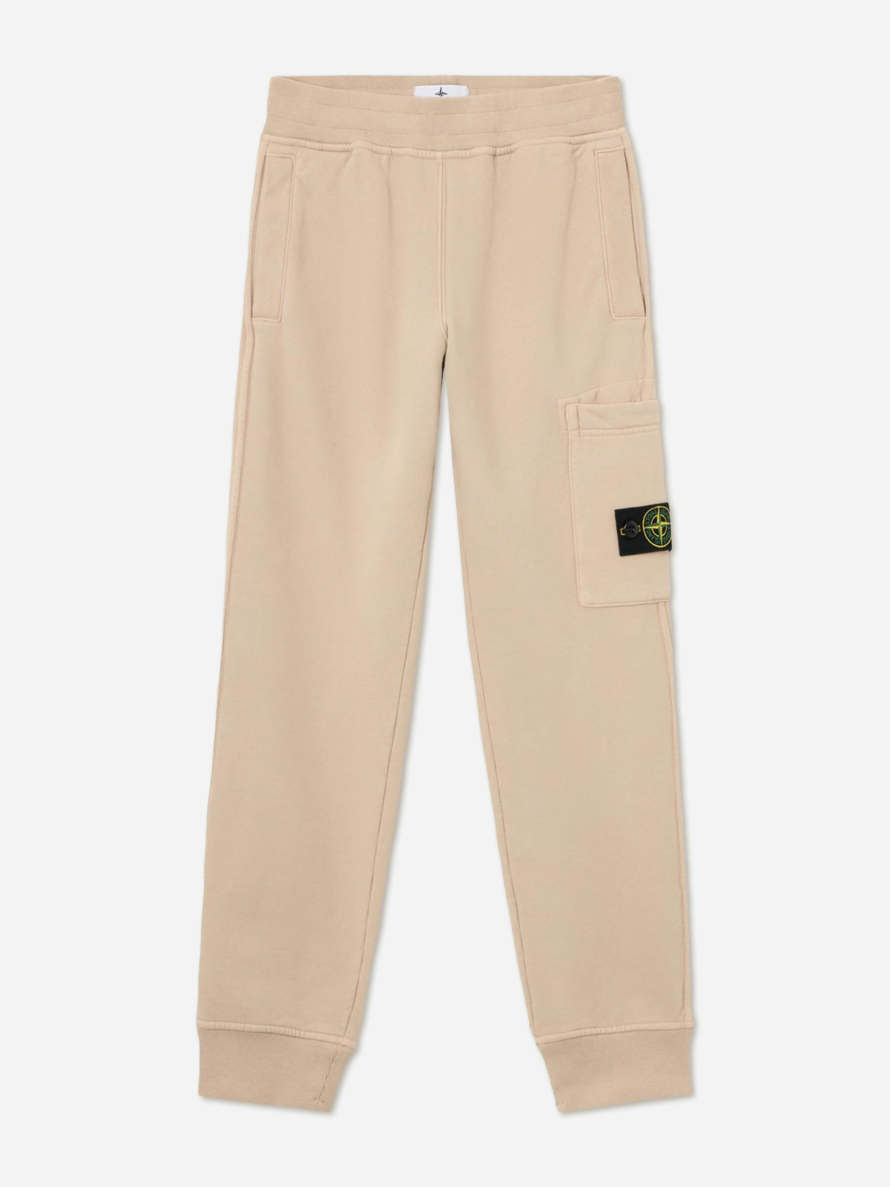 Stone Island Junior Boys Beige Stone Island Brushed Cotton Fleece Joggers In - Multicoloured - 8 Yrs
