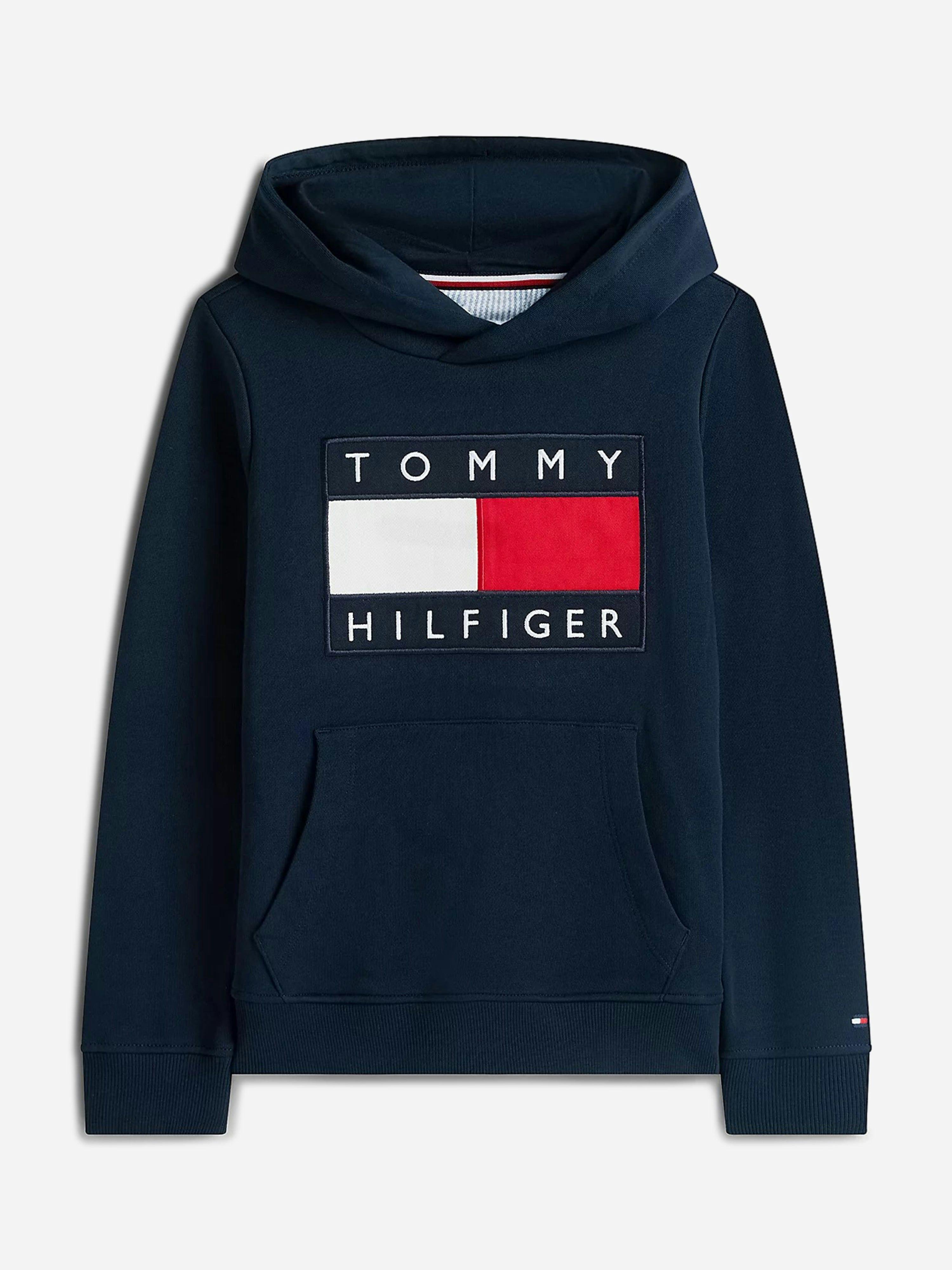 Tommy Hilfiger Boys Kids Heritage Flag Hoodie In Navy - Navy - 14 Yrs