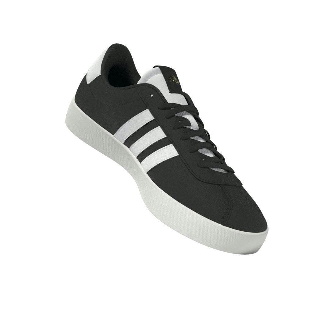 Adidas Women's Black/White Vl Court 3.0 Leather Trainers - Uk 8 / Eu 42 / Us 9.5