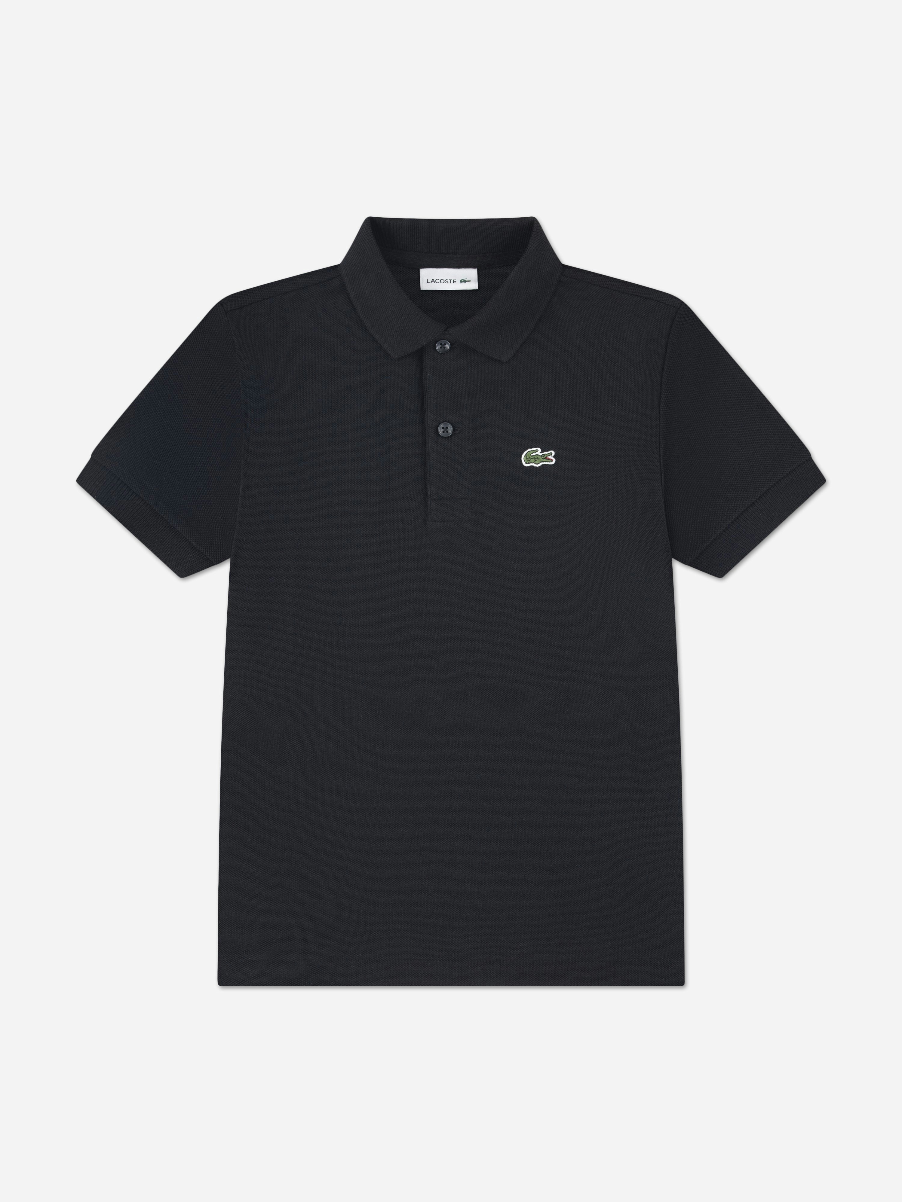 Lacoste Kids Boys Black Lacoste Petit Pique Polo Shirt In - 6 Yrs