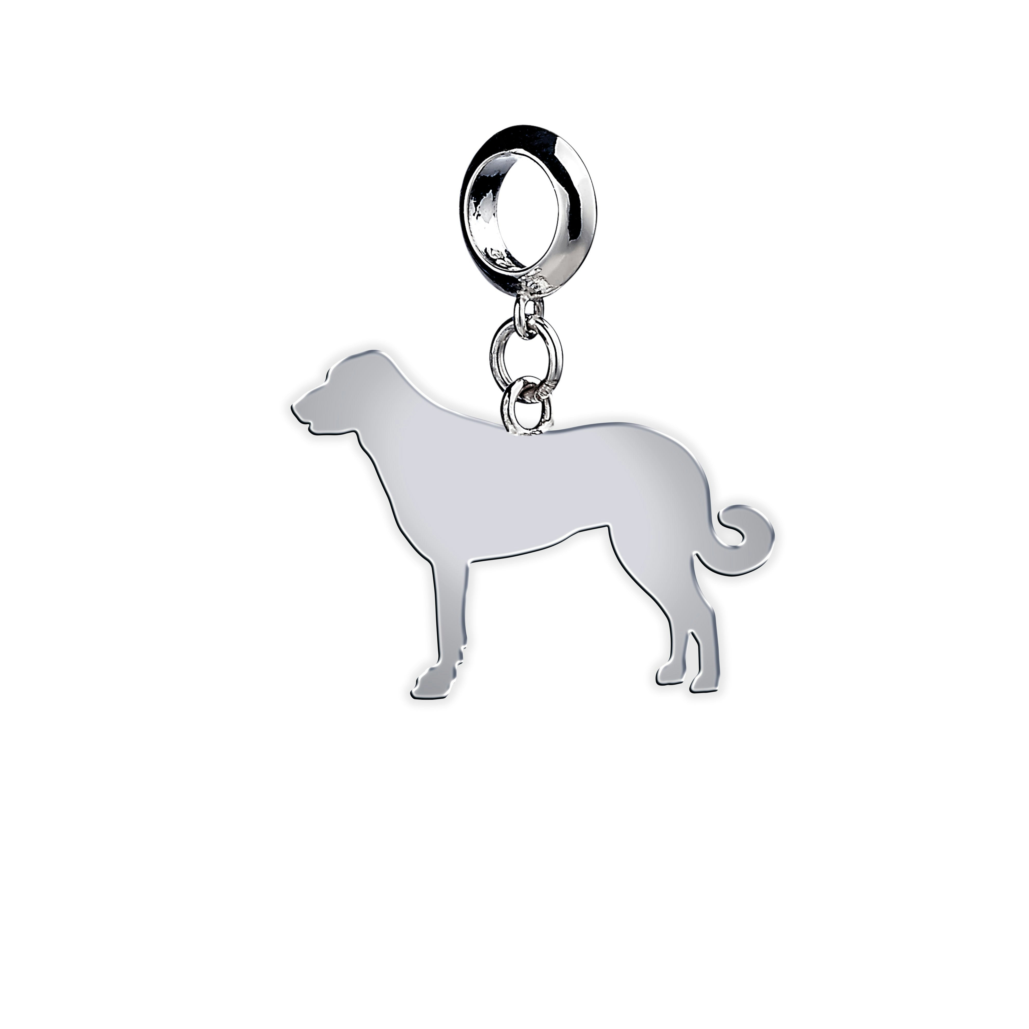 Mylee London Silver Anatolian Shepherd Dog Silhouette Charm - Yes - Slider Charm
