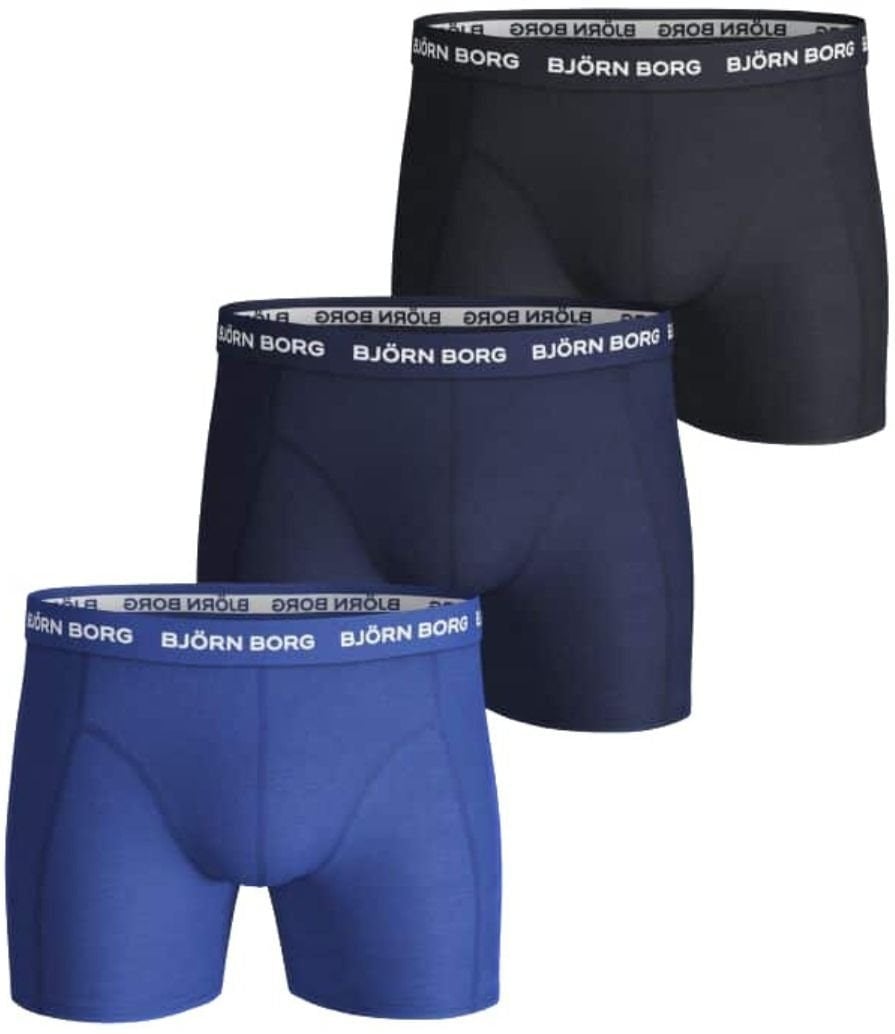 Bjorn Borg Blue 3-Pack Classic Logo Boxer Trunks, Mix - Xl