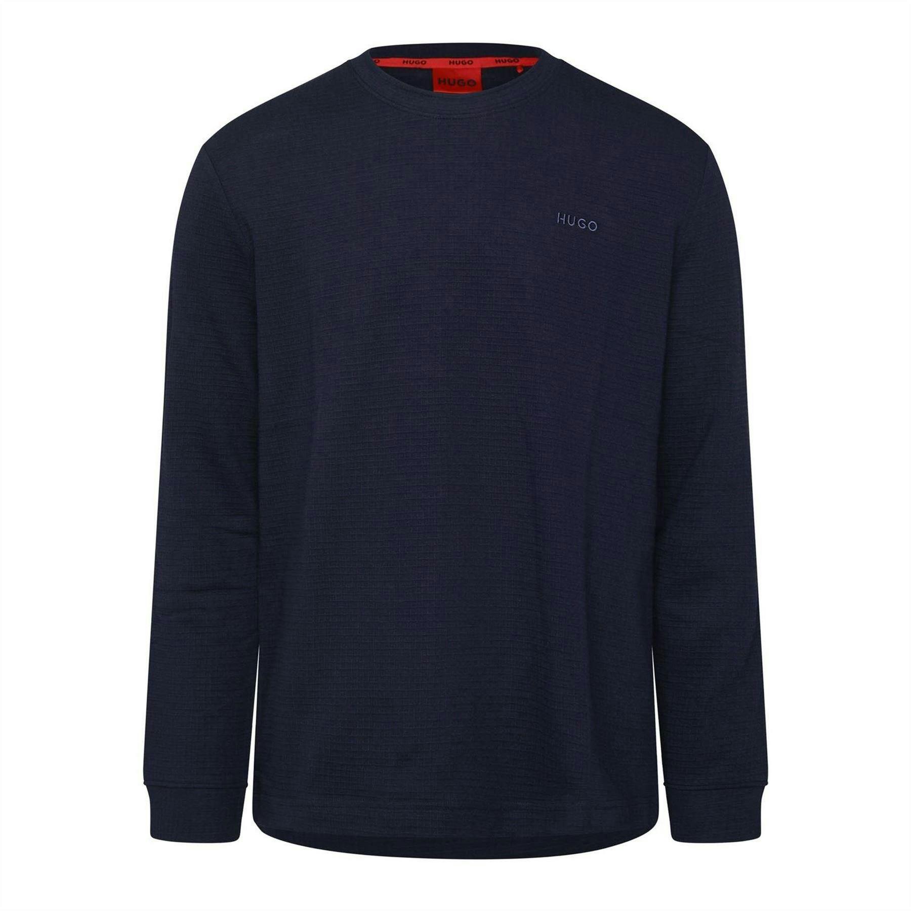 Hugo Men's Austin Structured Pyjama Top - Navy - M - Navy - 60% Cotton/40% Polyester
