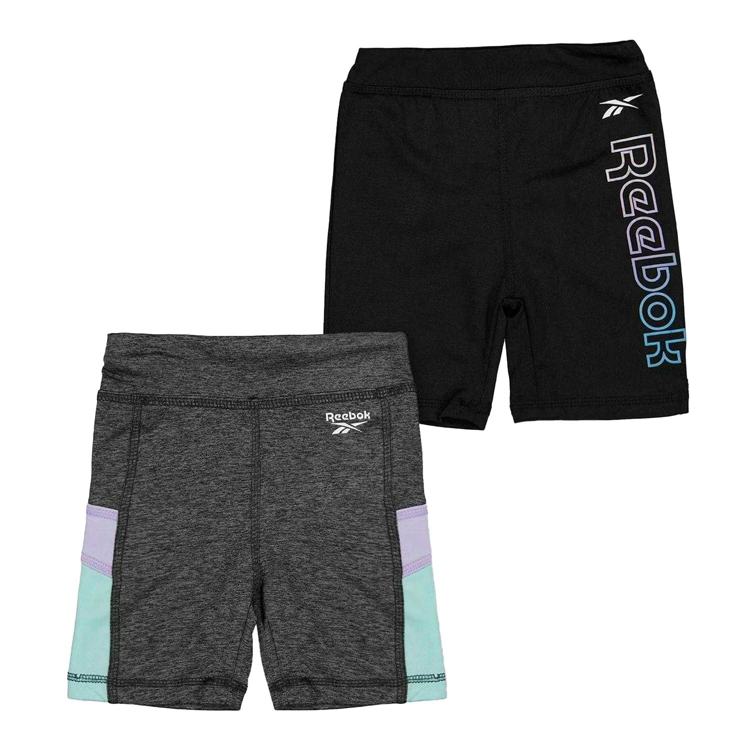 Reebok Girls Slim Shorts (Pack Of 2) - Midnight - 3-4 Years - Midnight - 100% Polyester