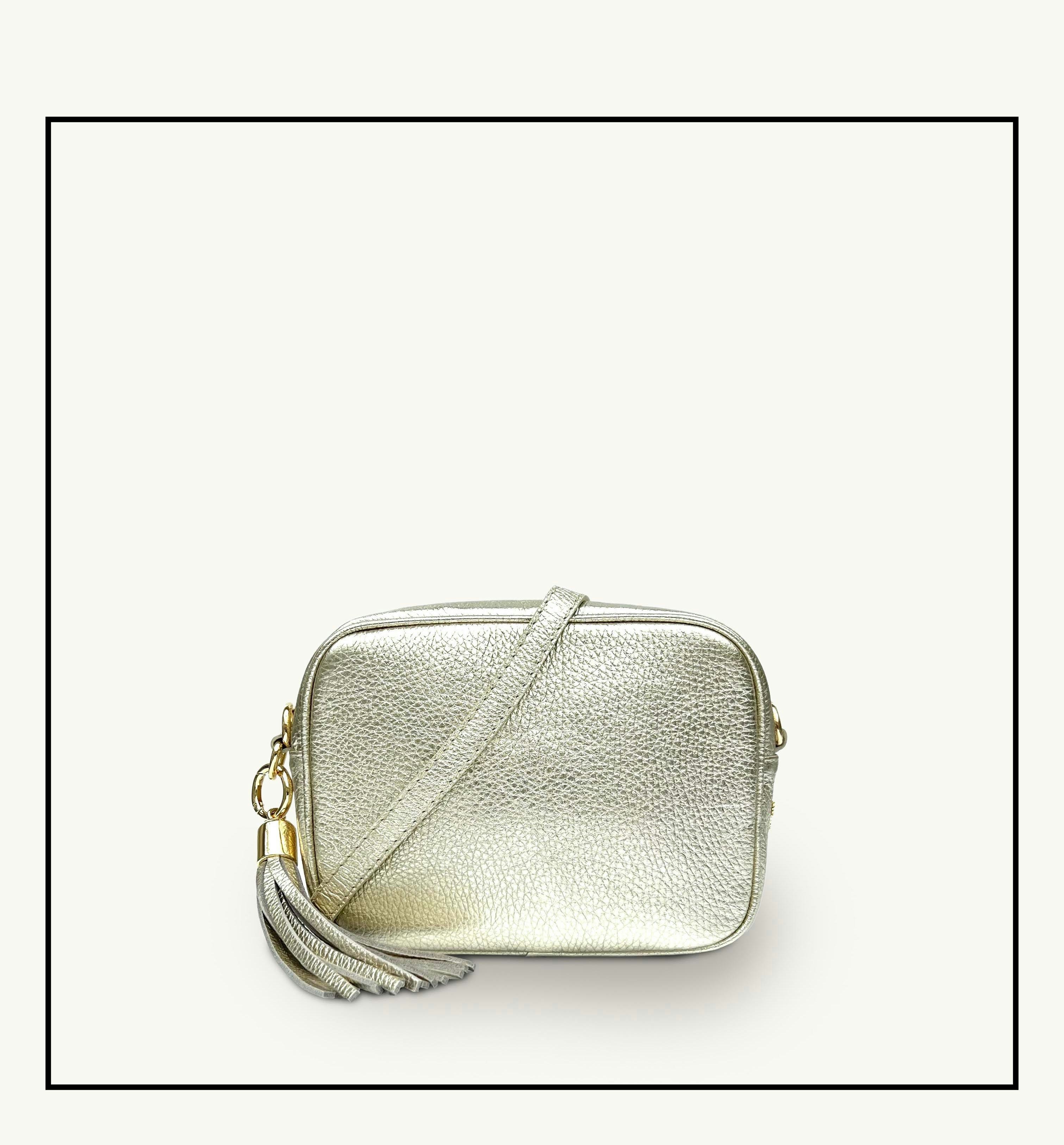Apatchy London Gold The Tassel Leather Crossbody Bag