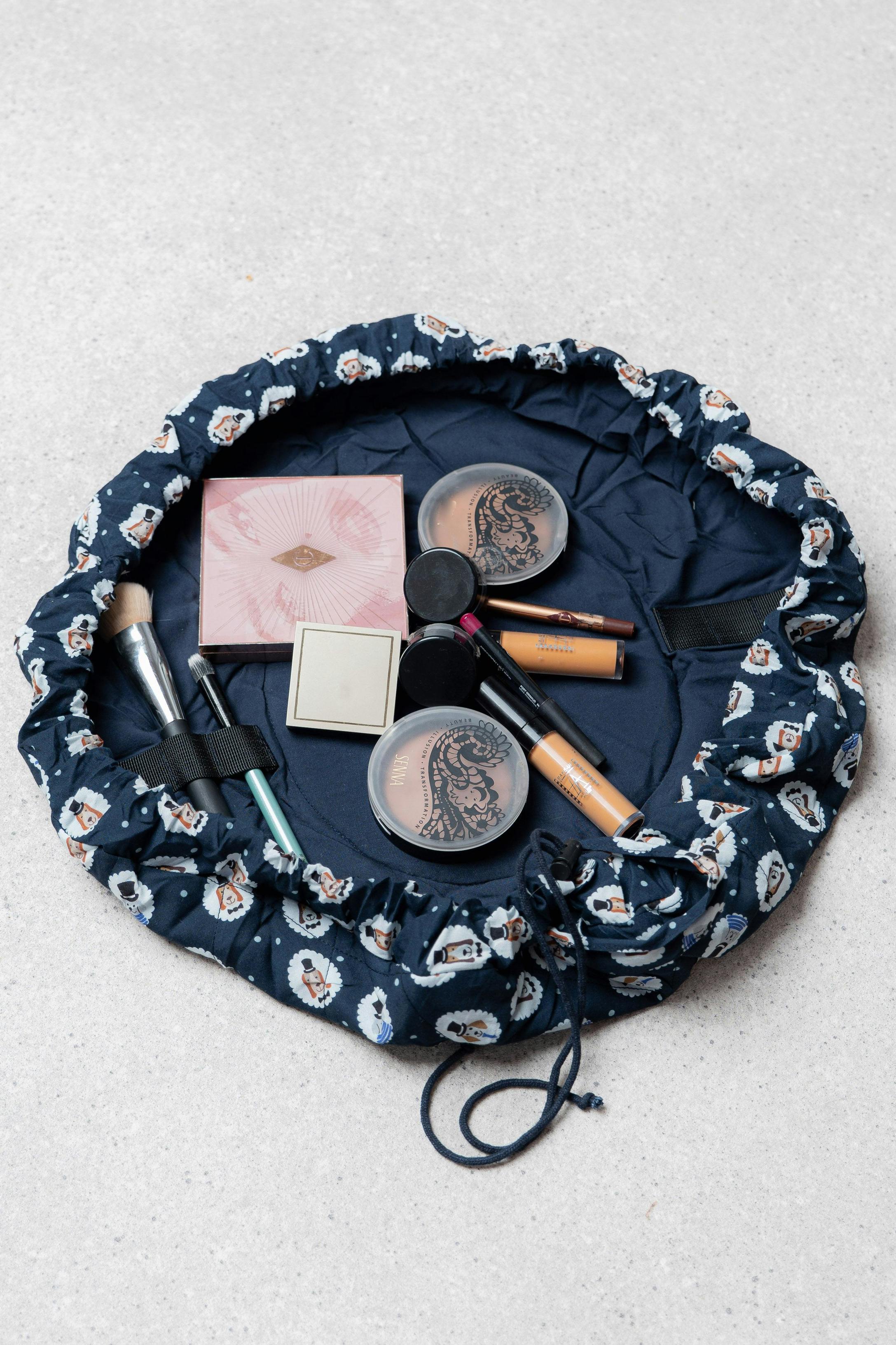 Lily & Me Dapper Cosmetics Drawstring Pouch - Navy - One Size