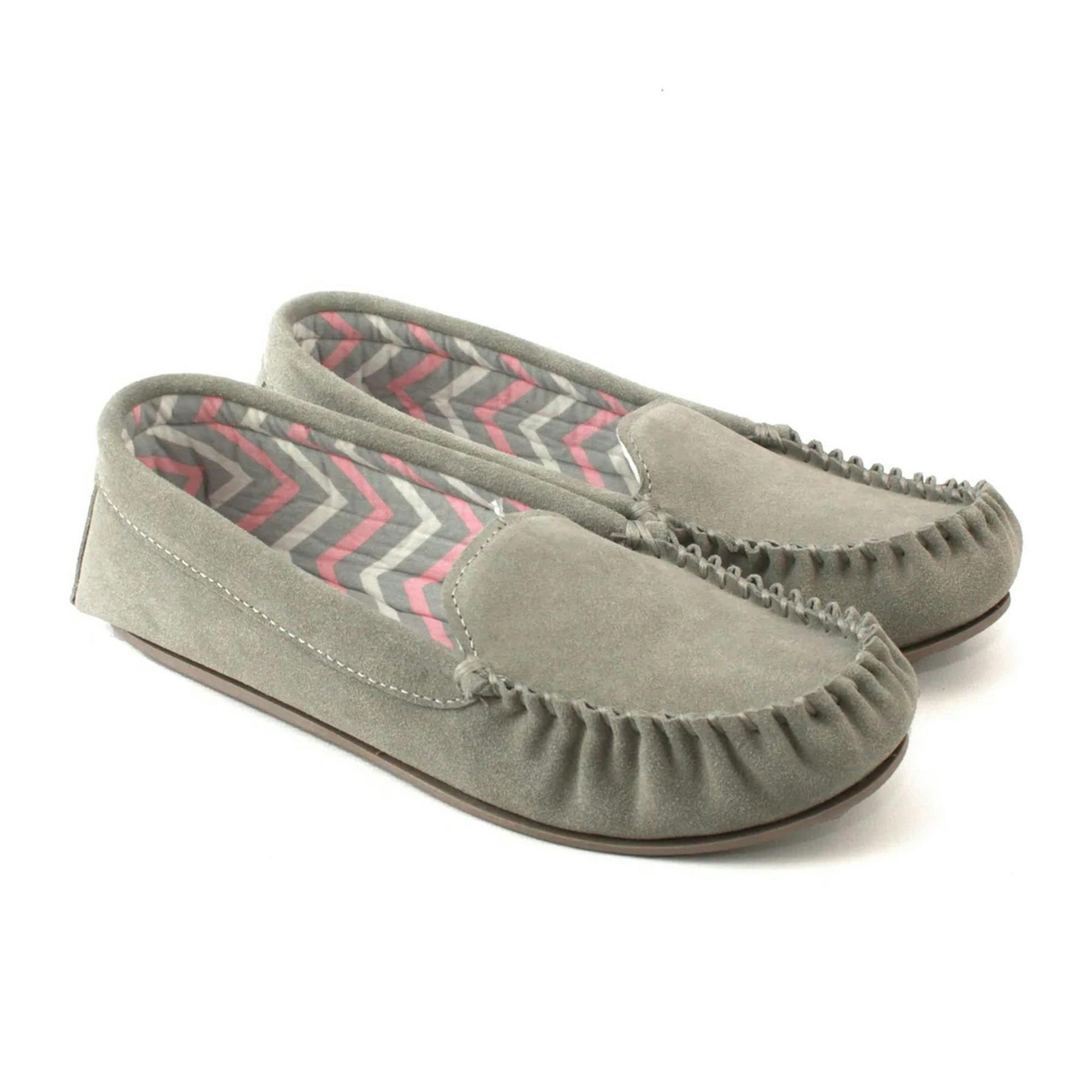 Eastern Counties Leather Women's Grey / Ffion Suede Moccasins - 3 Uk - 80% Leather/10% Tpr/10% Fabric