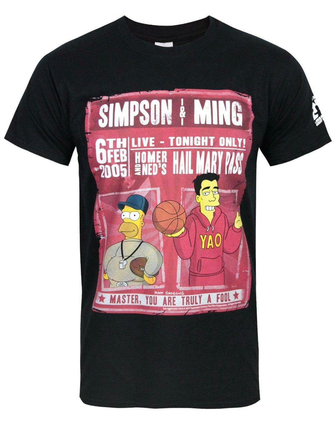 Vanilla Underground Men's Black The Simpsons Simpsons & Ming Short Sleeved T-Shirt - Small