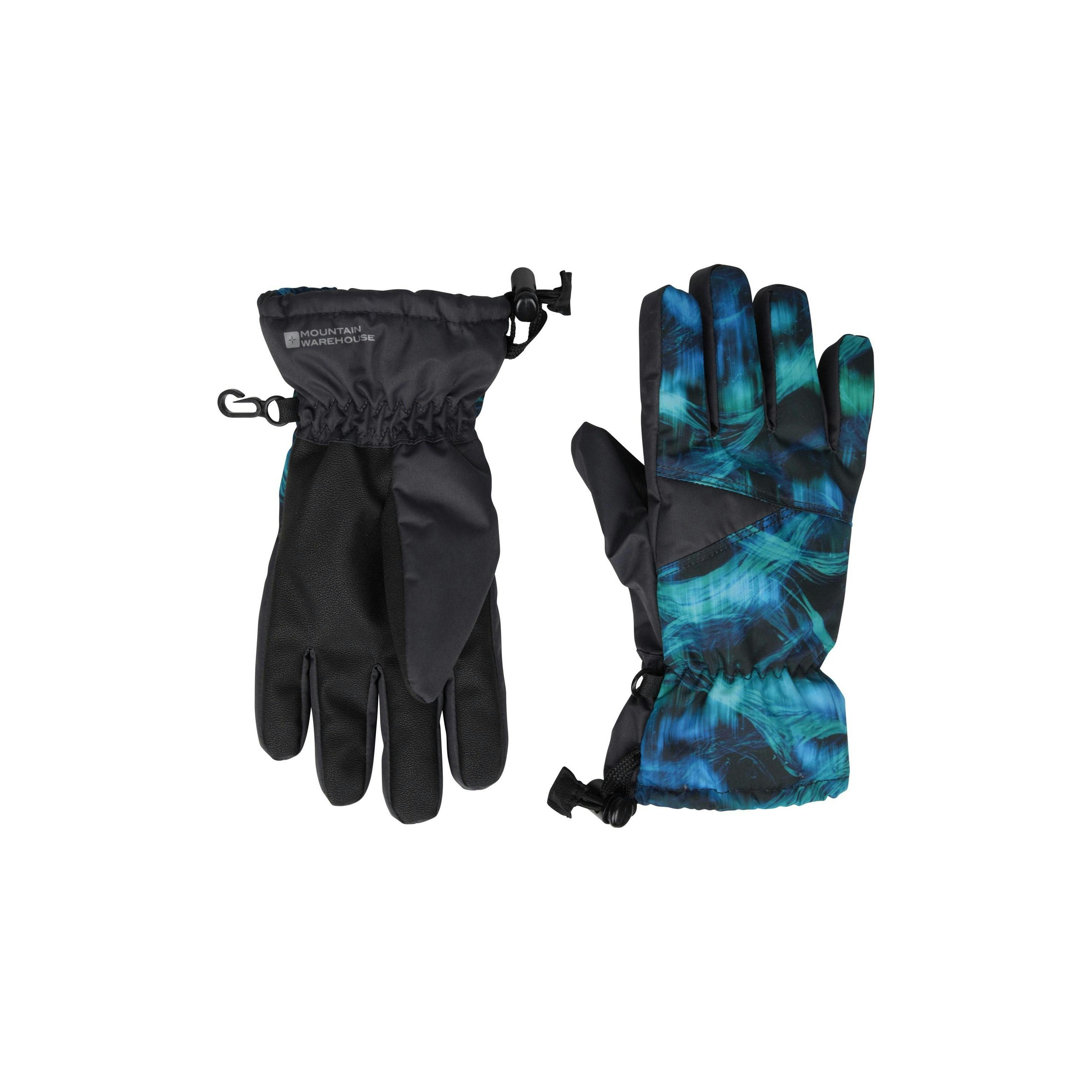 Mountain Warehouse Dark Childrens Extreme Waterproof Ski Gloves - Teal - Teal - L