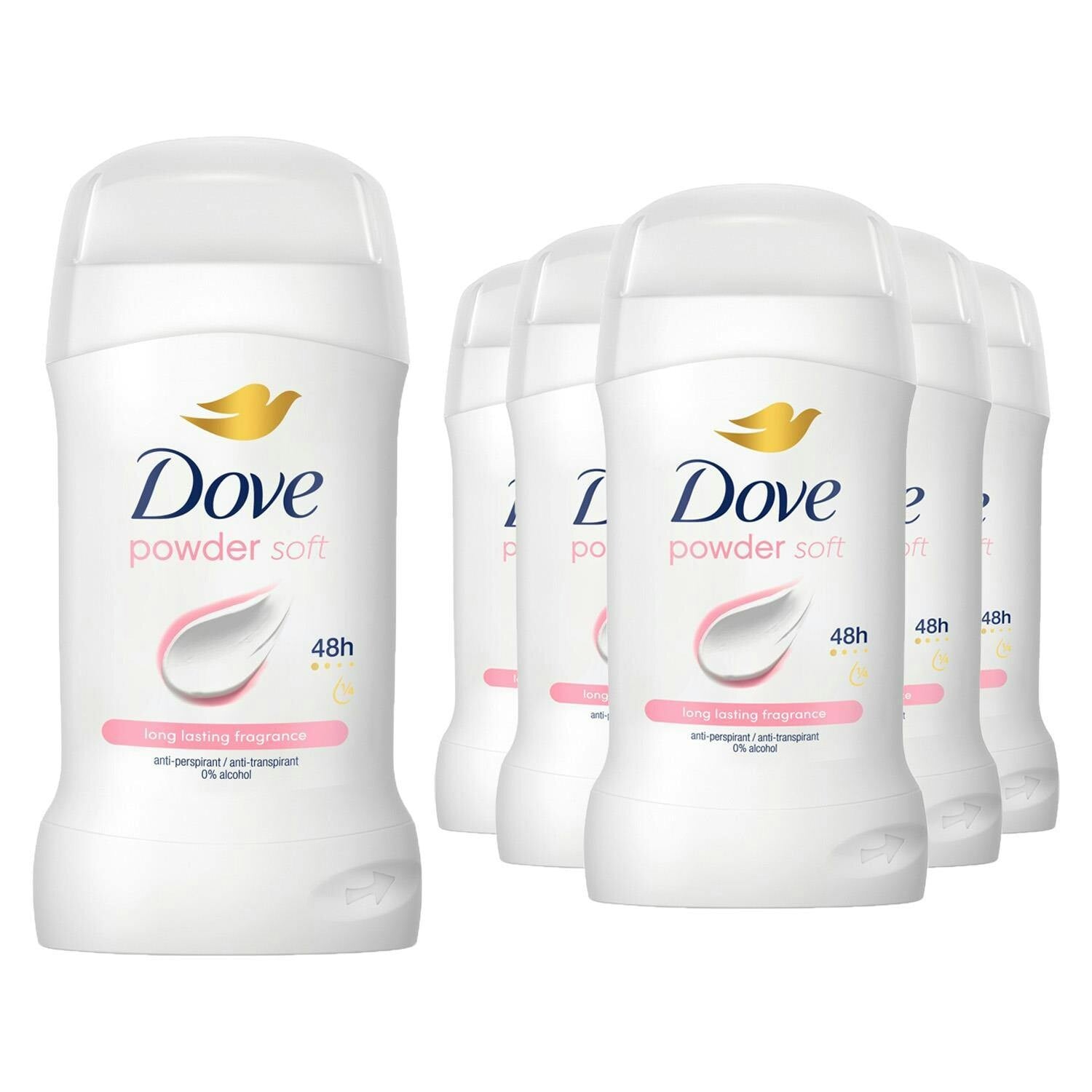 Dove Women's Cream Powder Soft Anti-Perspirant Deo Stick 50Ml 6 Pack, 48H Sweat Protection