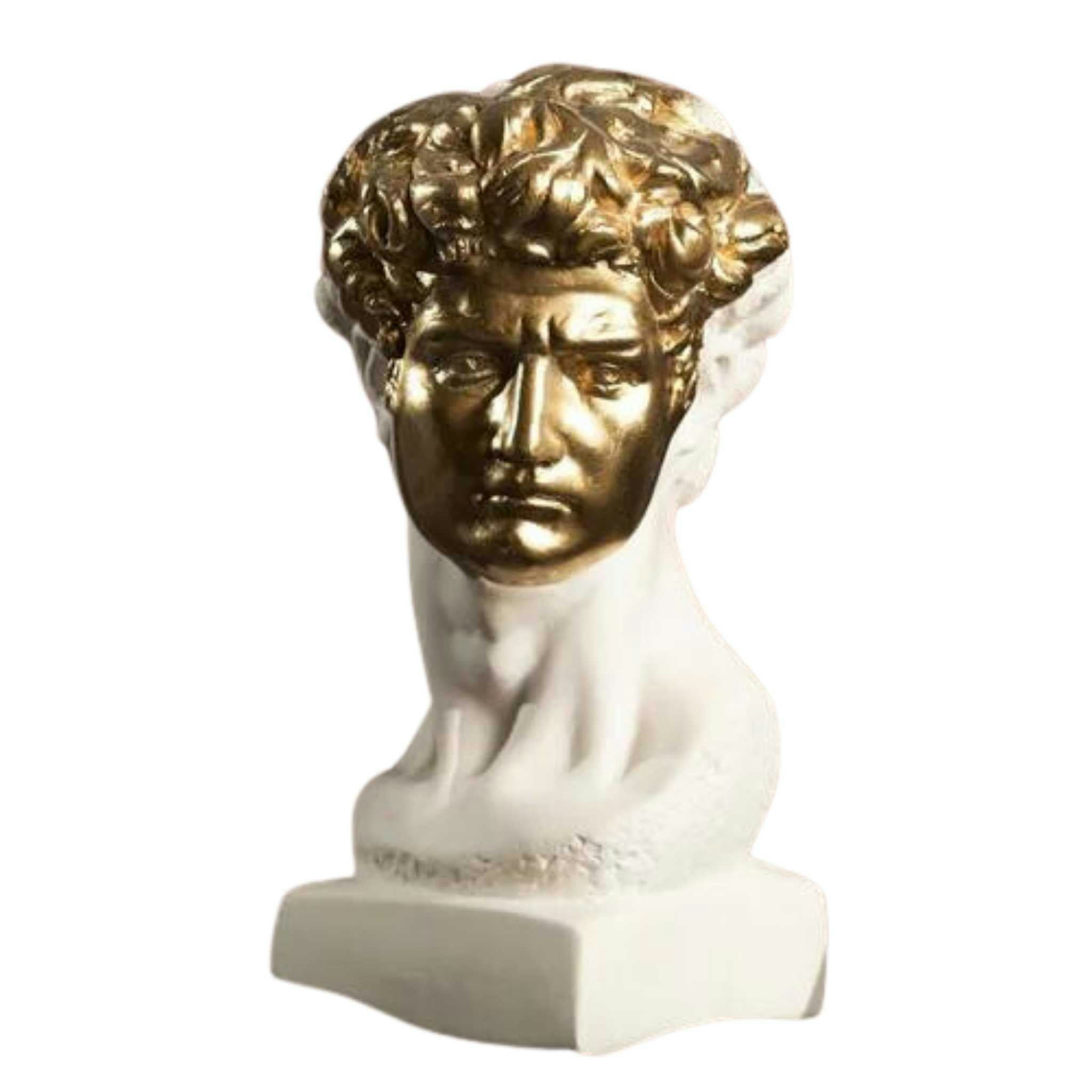 Rackhams Golden Glory: The David With Mask - 34 X 15 Cm - Plaster