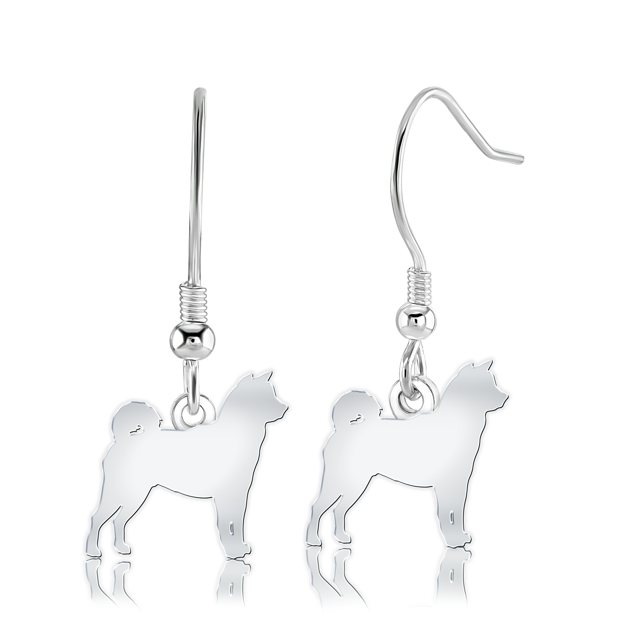 Mylee London Silver Shiba Inu Silhouette Earrings - Yes - Hook