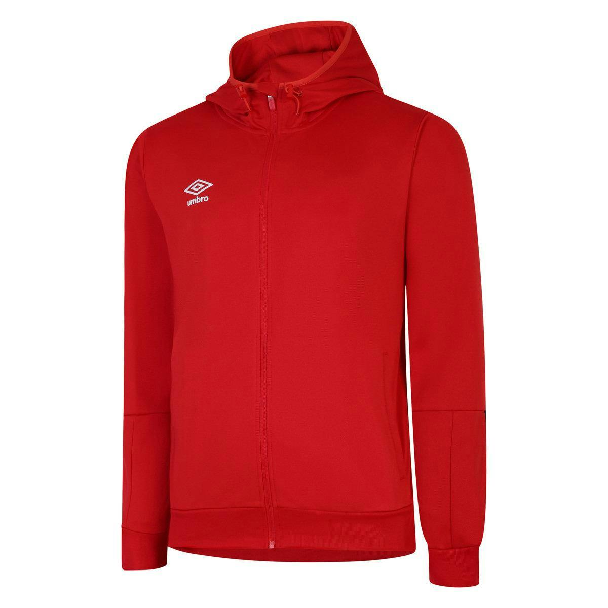 Umbro Men's Black Total Training Knitted Full Zip Hoodie - Vermillion/ - Vermillion/ - Xl - 100% Polyester