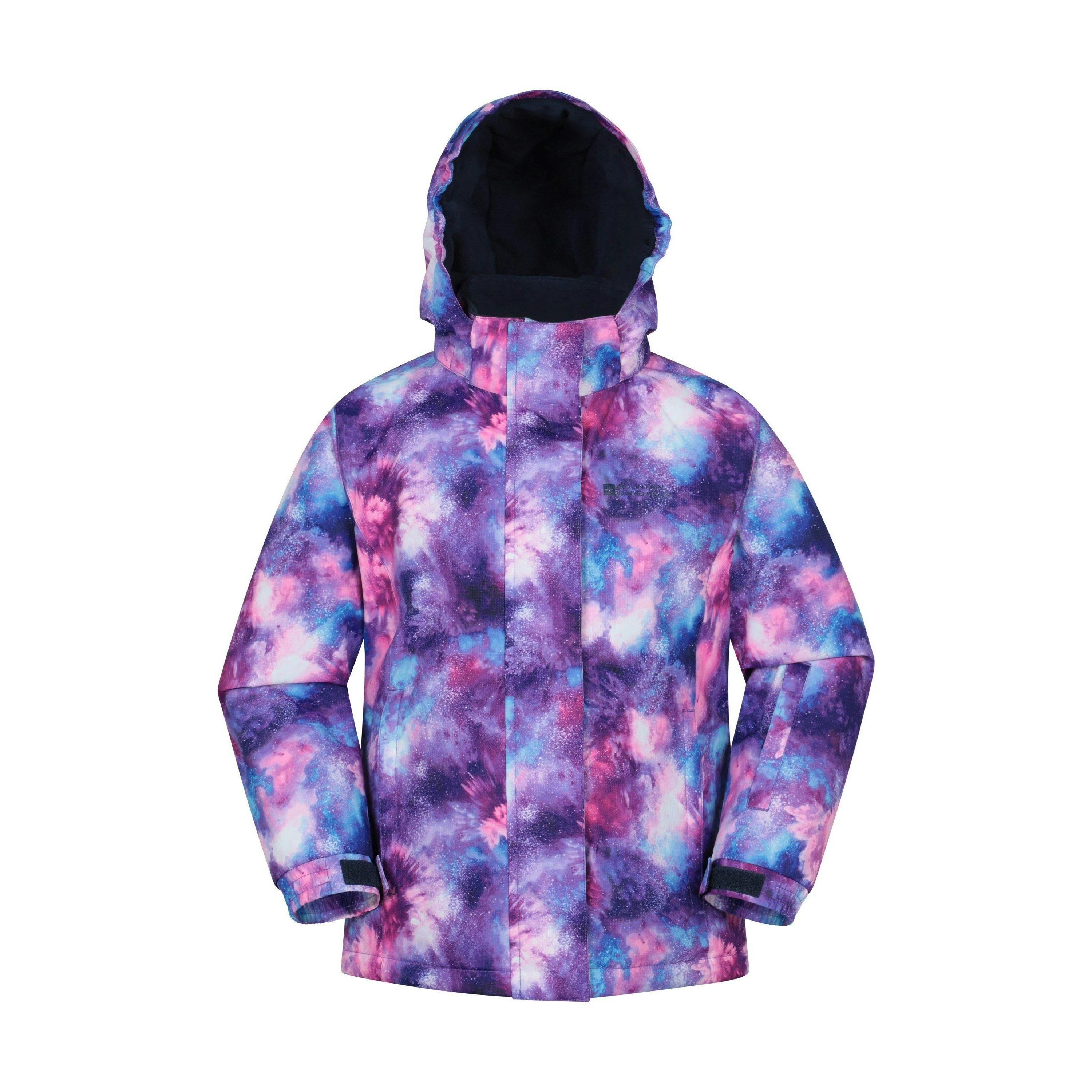 Mountain Warehouse Dark/Purple Kids Snowdrop Watercolour Ski Jacket - 11-12 Years - 100% Polyester