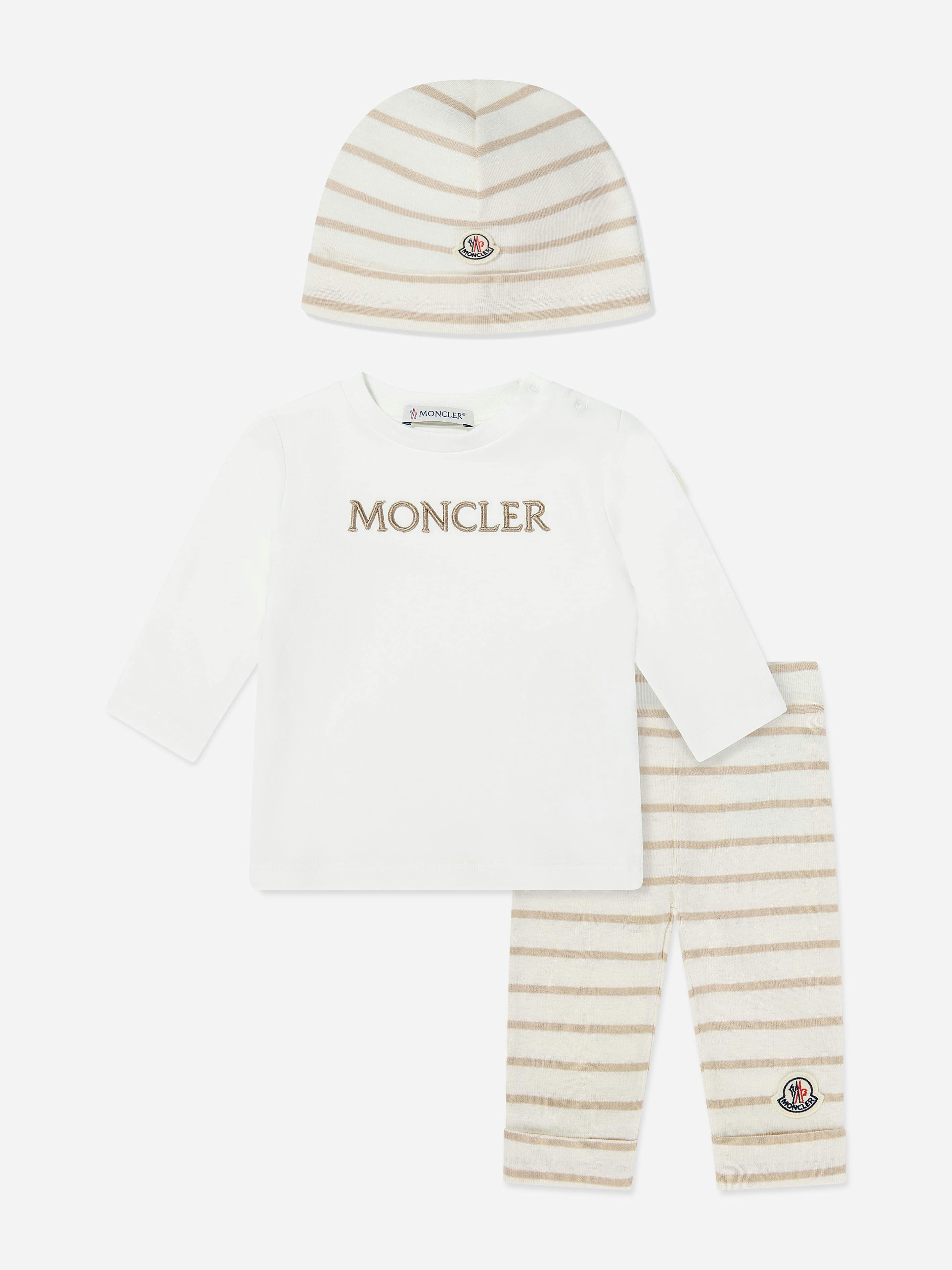 Moncler Enfant Beige Baby 3 Piece Legging Gift Set In - 1 - 3 Mths