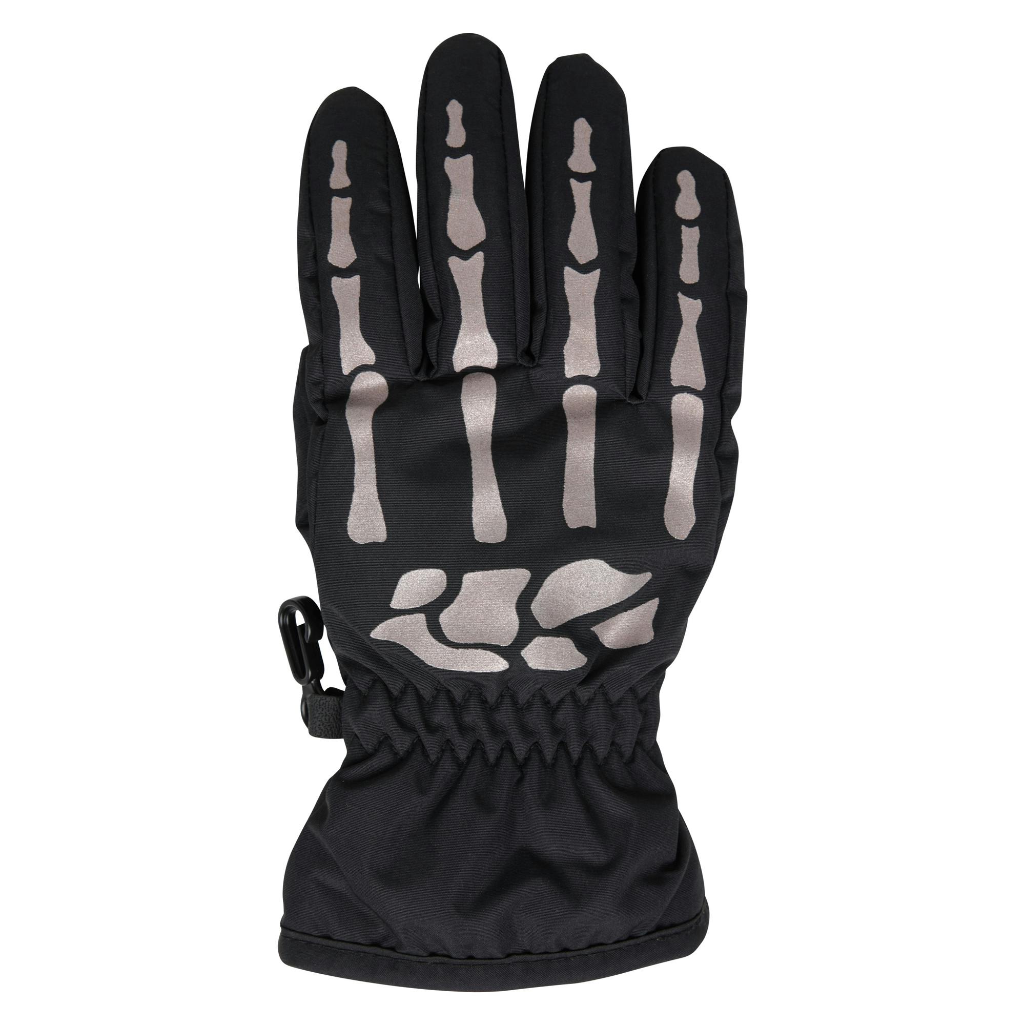 Mountain Warehouse Black Kids Water Resistant Skeleton Gloves - 9-10 Years