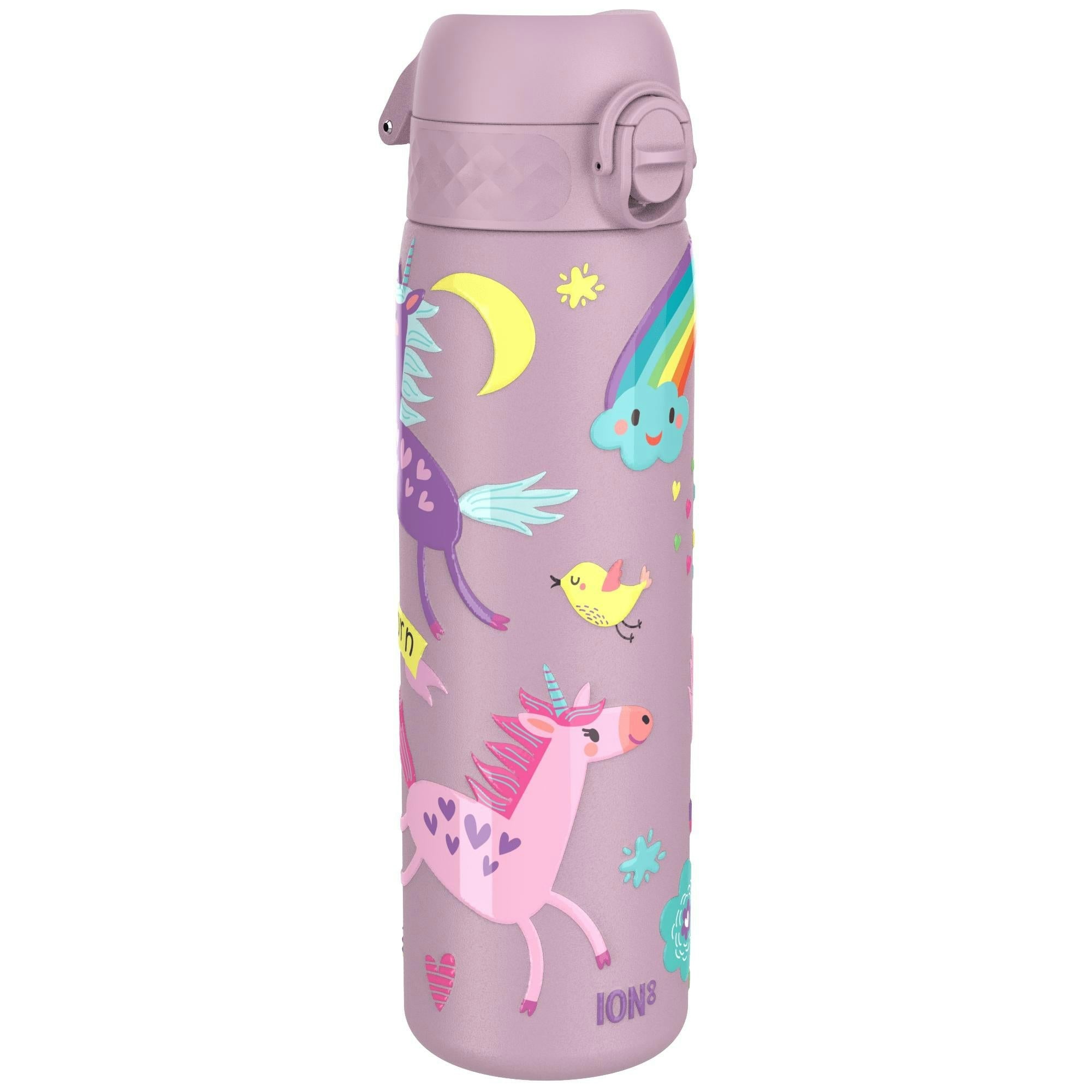 Rackhams Leak Proof Slim Thermal Steel Water Bottle, Insulated, Unicorns, 500Ml (17Oz)