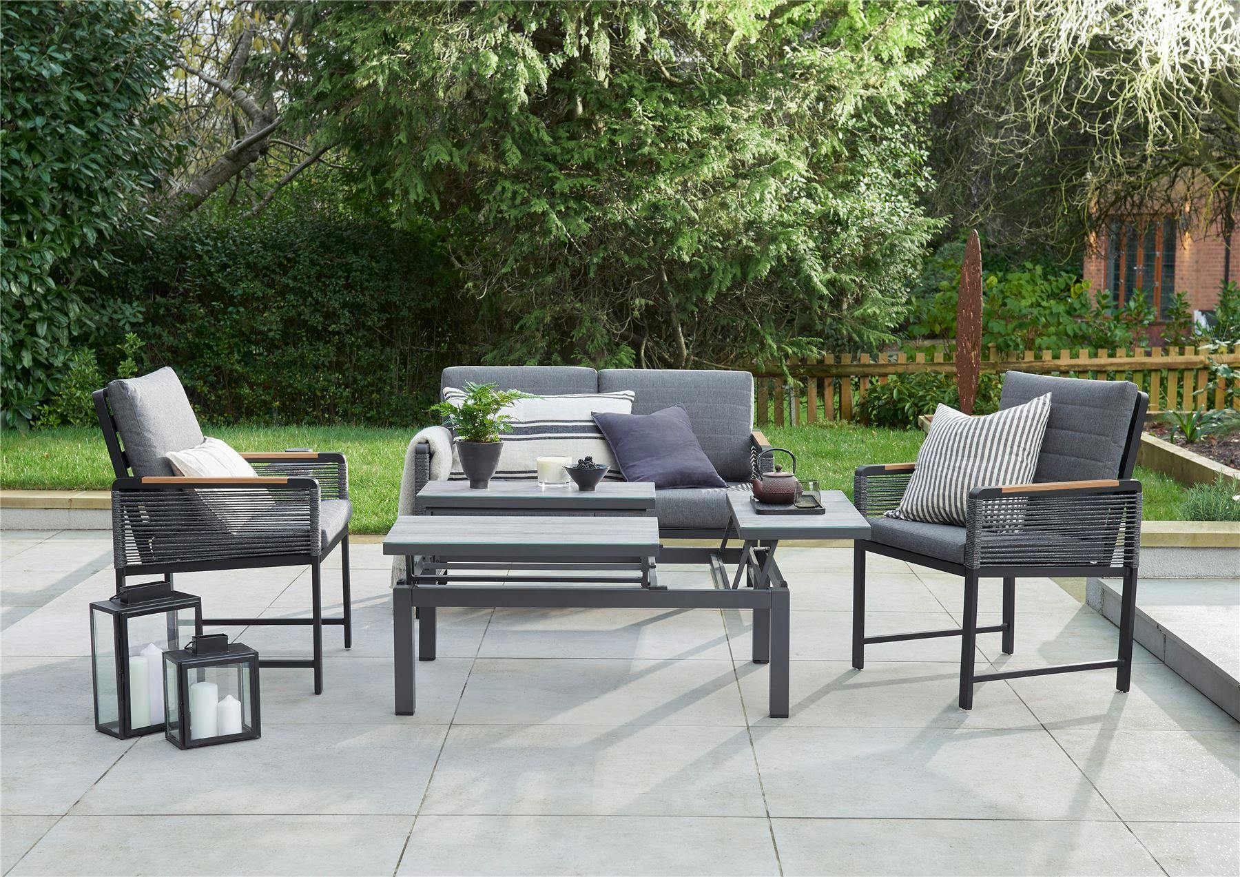 Norfolk Collection Bellmount Grey Rope Weave 4 Seater Outdoor Sofa Set - Image 3