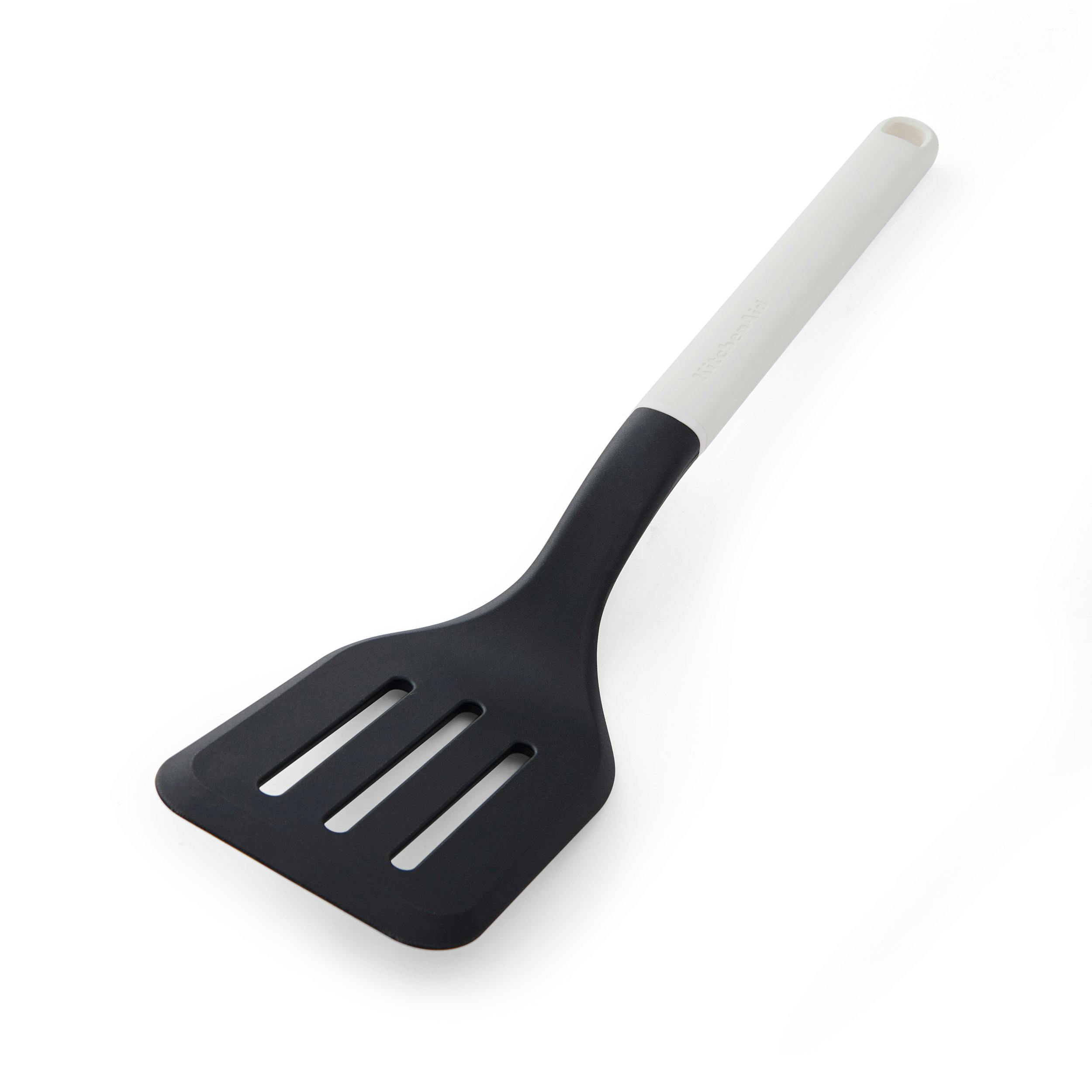 Rackhams White Slotted Turner, Porcelain 34Cm - Nylon - Food Turner