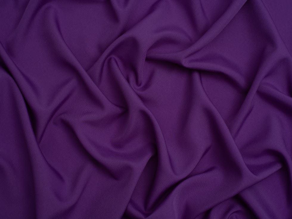 Minerva Purple Core Range Soft Touch Crepe Fabric - Plain Design Dressmaking Fabric, 110 Cm / 44" Wide - Per Metre