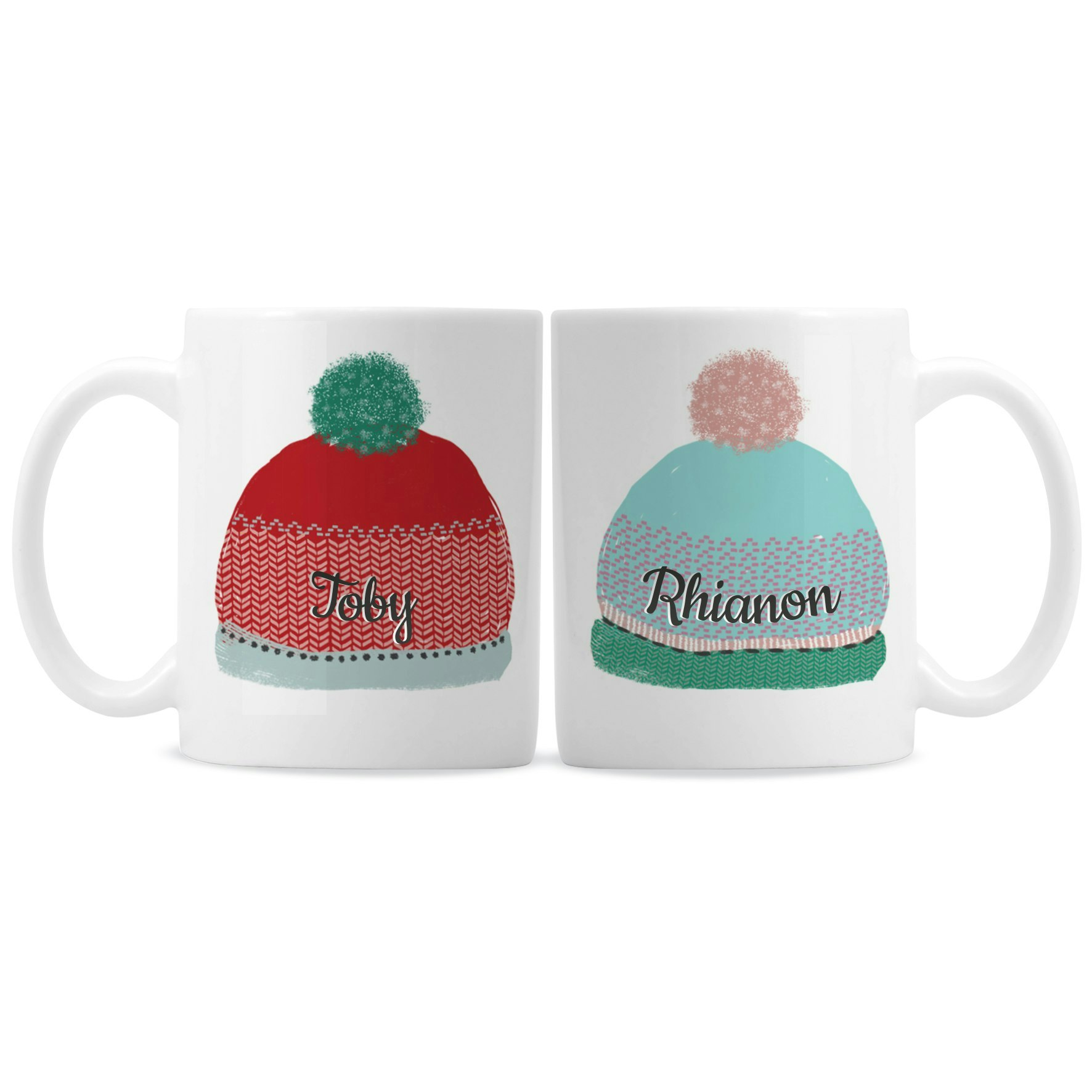 Rackhams Personalised Woolly Hats Mug Set