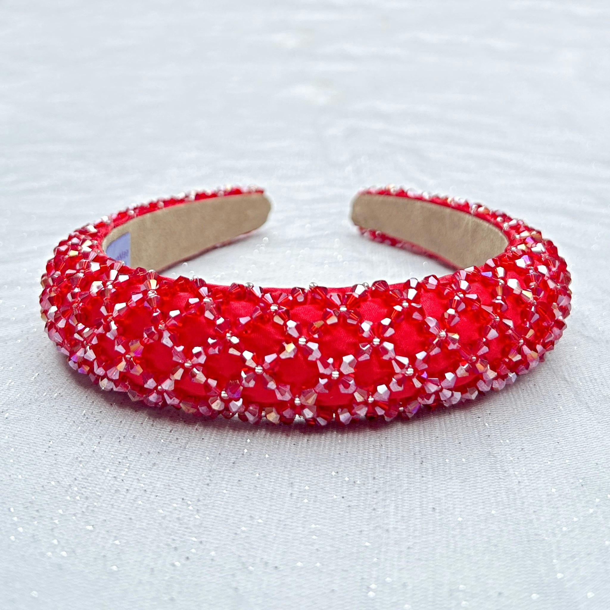 Queenmee Accessories Red Headband Sparkling Headpiece Beaded