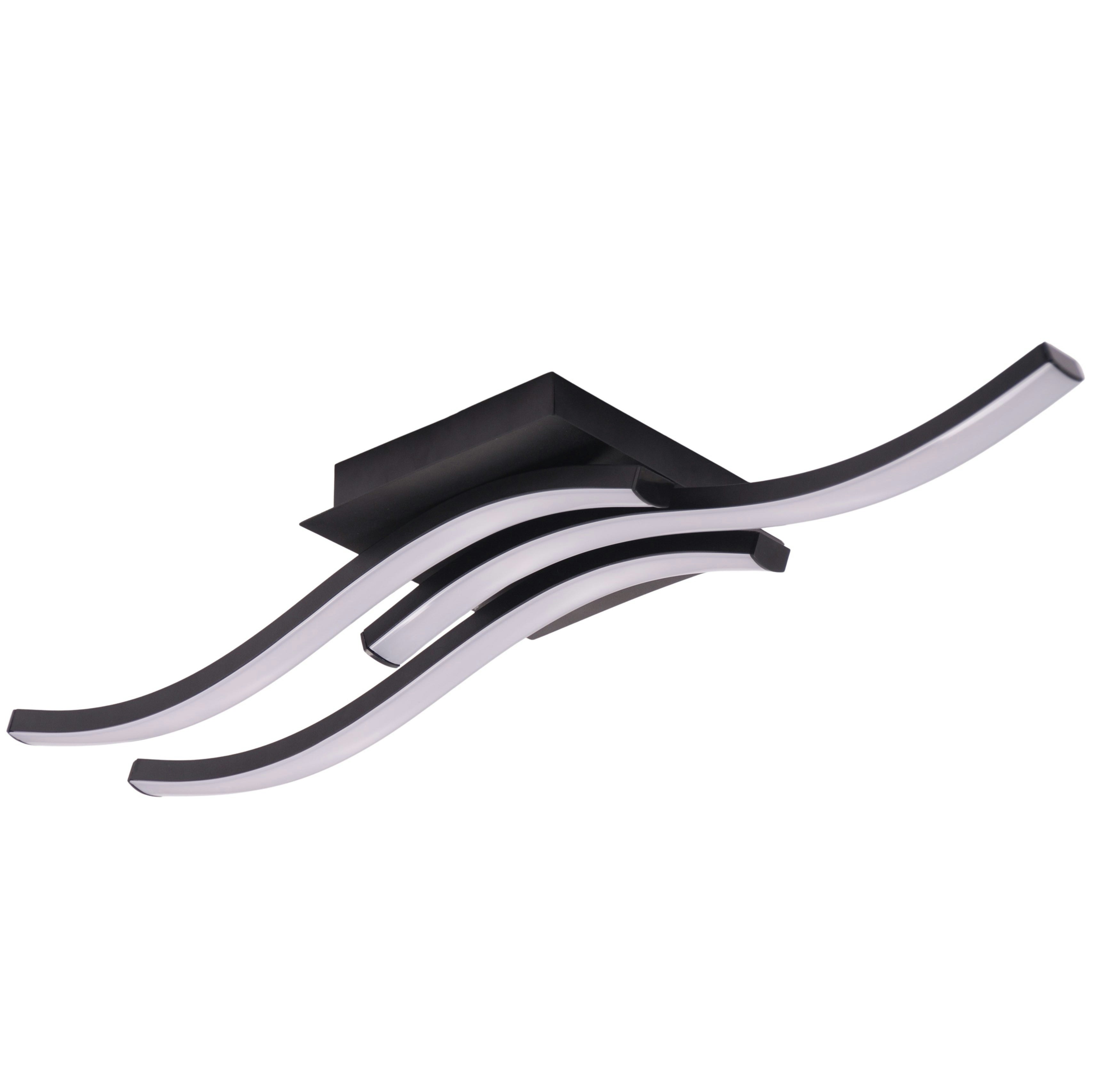 Rackhams Light/Black Modern Triple Wavy Strip Flush Led Ceiling Fixture In Matte Sand