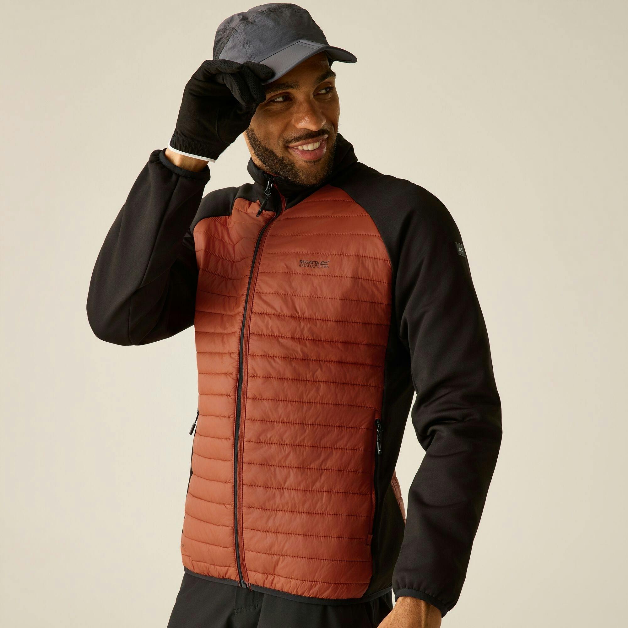 Regatta Men's Black Clumber Hybrid Jacket - Rooibos Tea/ - Xxl - Rooibos Tea/ - 85% Polyamide/12% Polyester/3% Elastane
