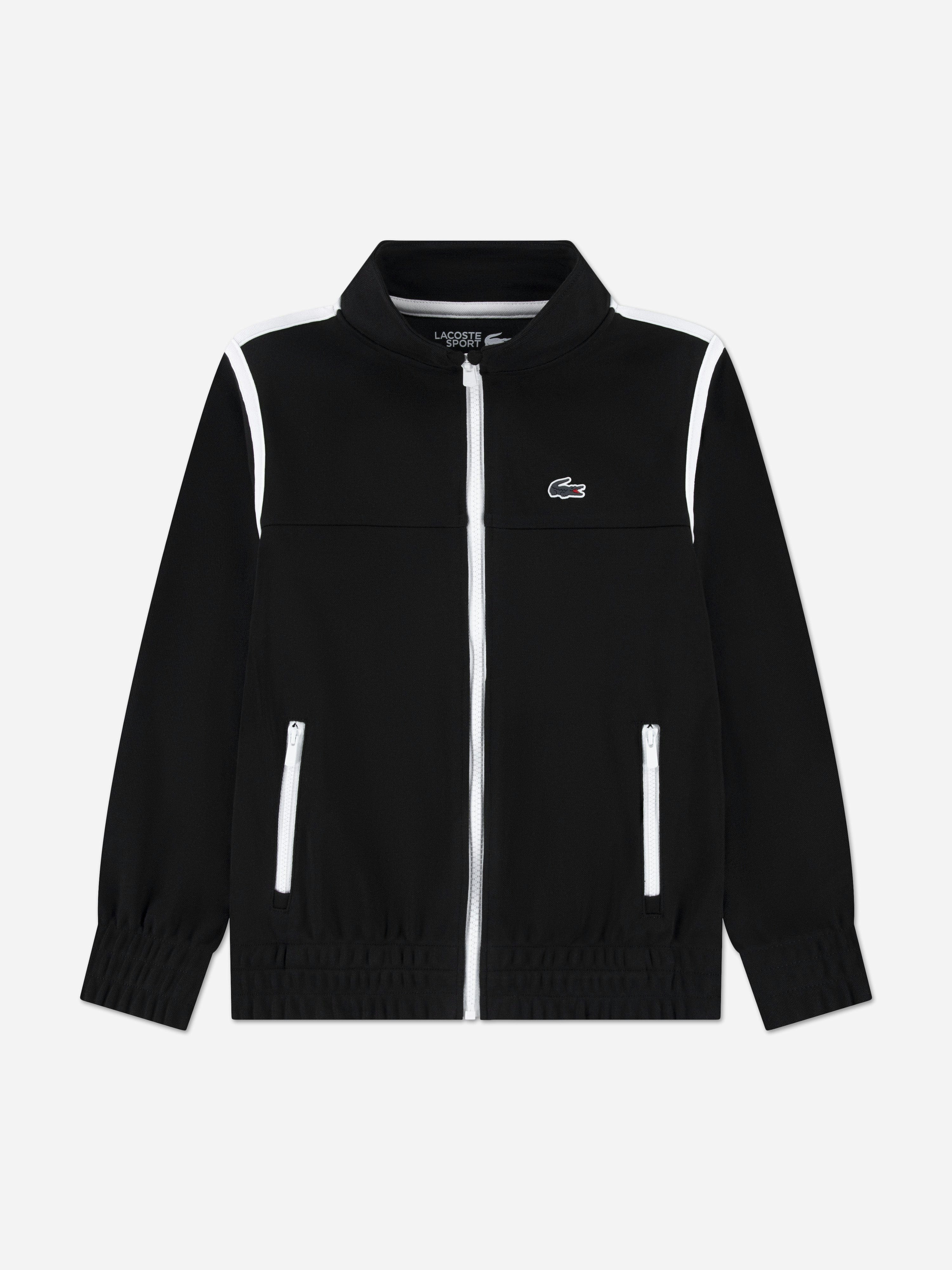 Lacoste Kids Boys Black Lacoste Contrast Seam Track Jacket In - Xl (12 Yrs)