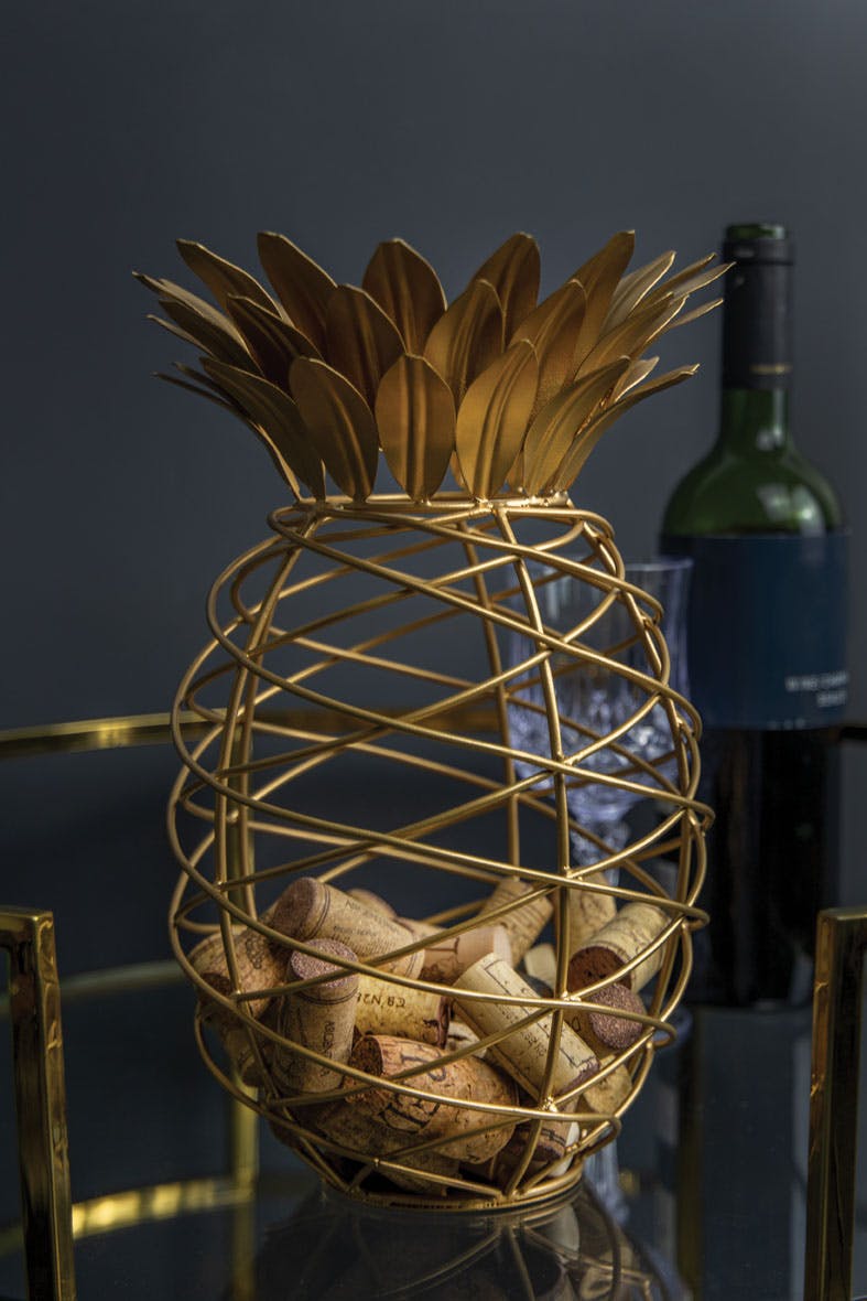 Rackhams Gold Pineapple Shaped Wine Cork Collector - Metal - Wine Accessories