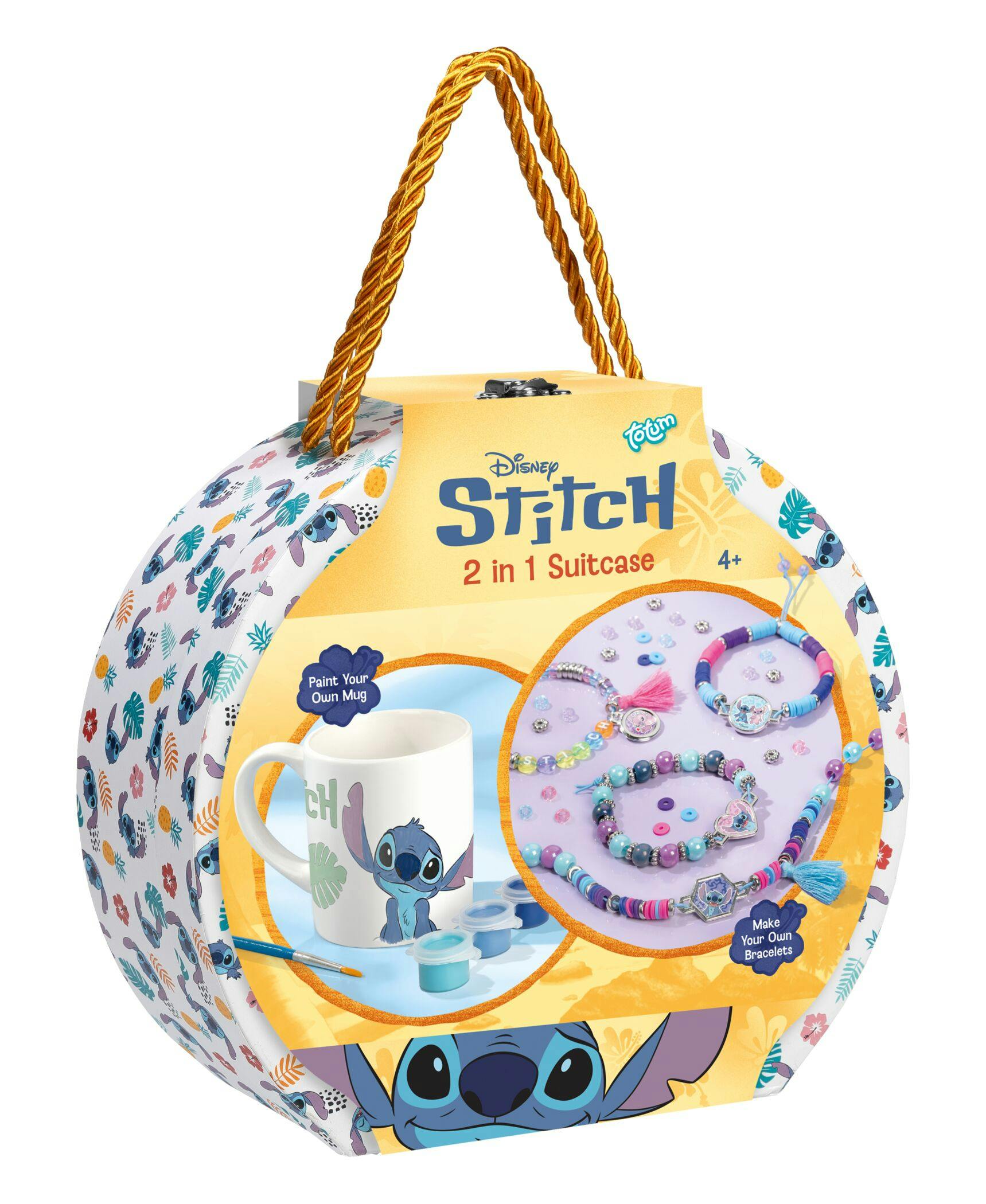 Totum Blue Stitch 2 In 1 Suitcase Mug And Bracelets - Multi - Ceramic