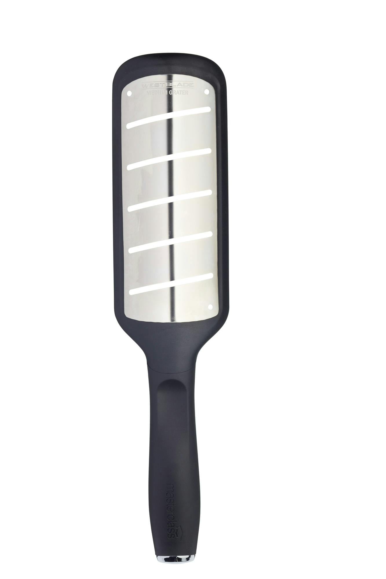 Rackhams Black West Blade Handheld Stainless Steel Cheese Grater With Handle Medium Holes - Stainless Steel - Grater