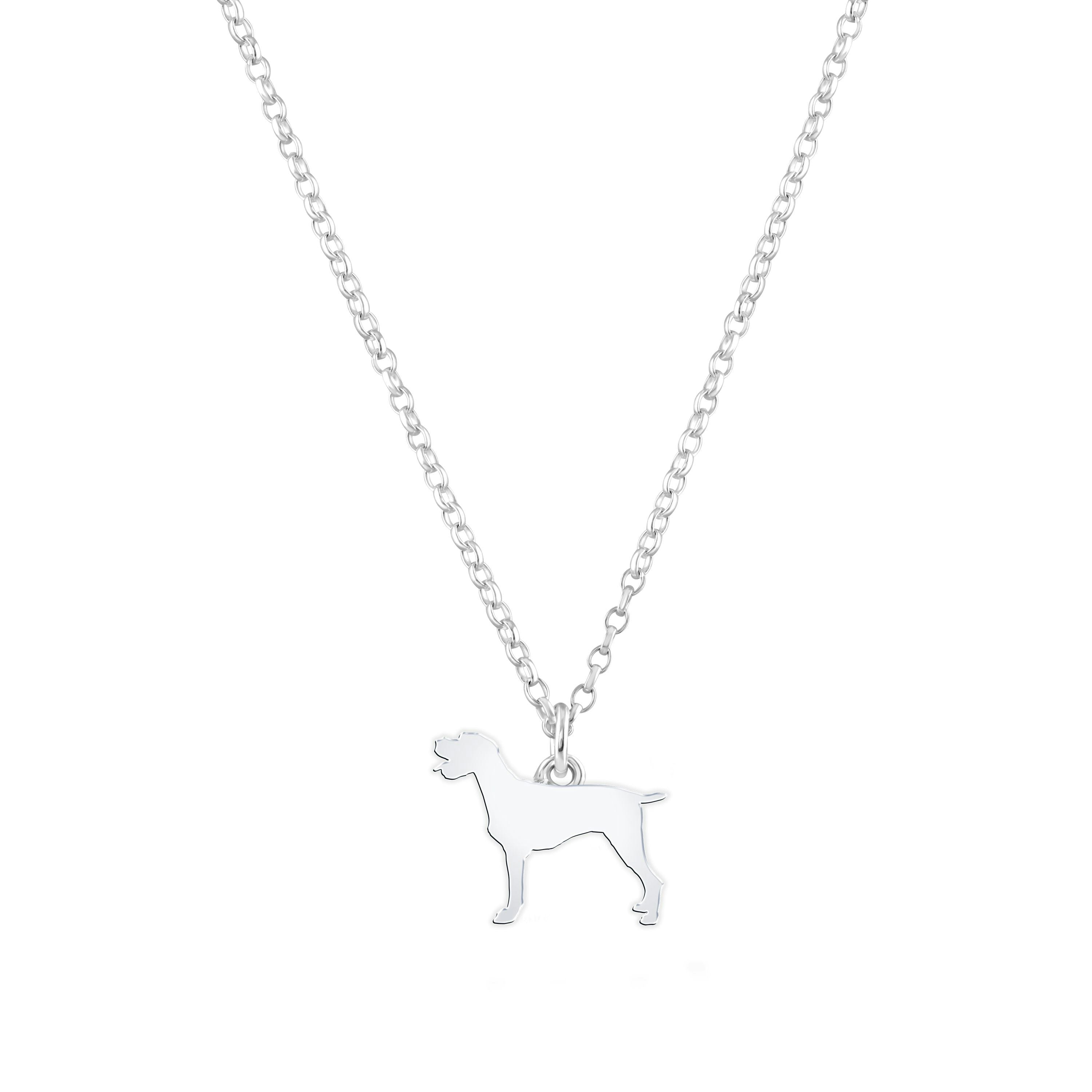 Mylee London Silver German Longhaired Pointer Silhouette Necklace - Personalised - Yes