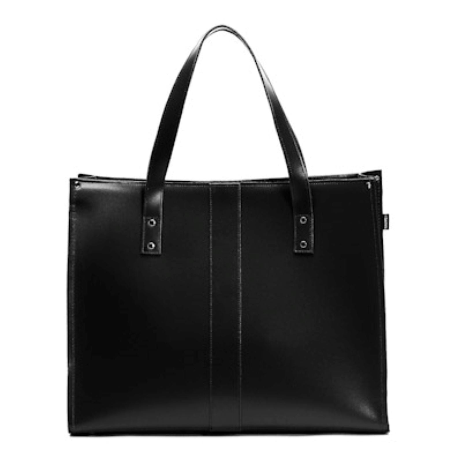 Zatchels Black Handmade Leather Shopper