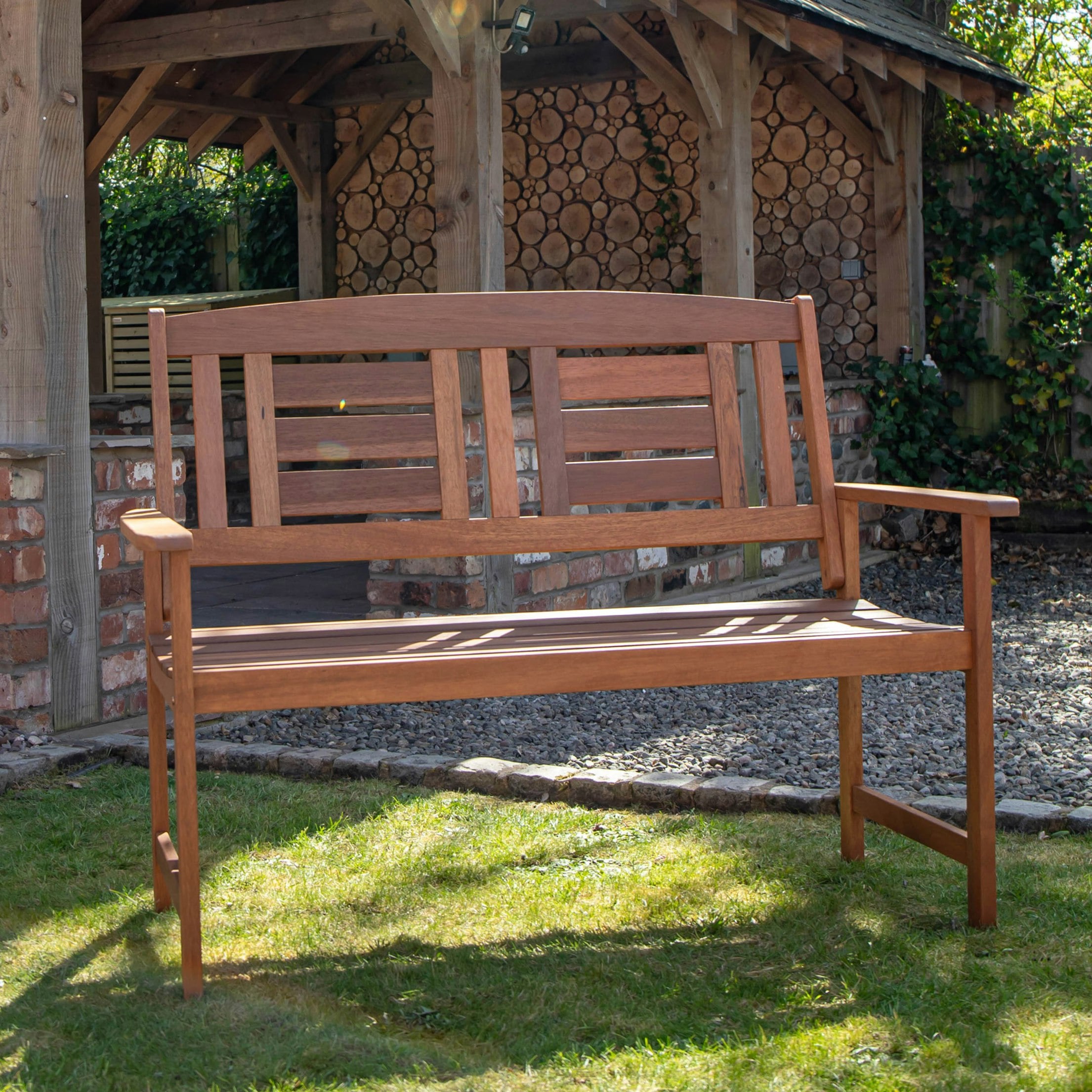 Rackhams Hawkshead 2 Seater Outdoor Wooden Garden Patio Bench
