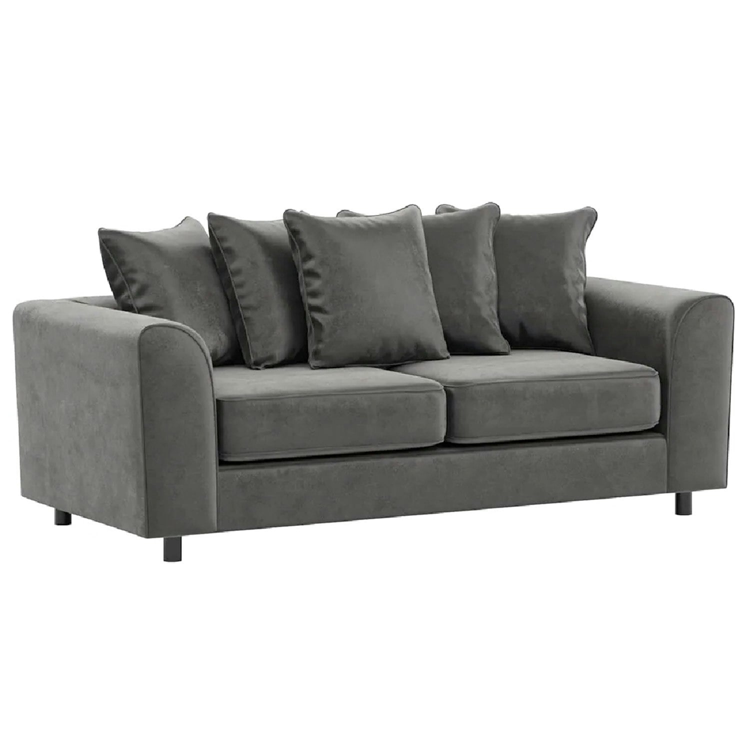 Rackhams Grey Brooklyn Full Foam Plush Velvet 3 Seater