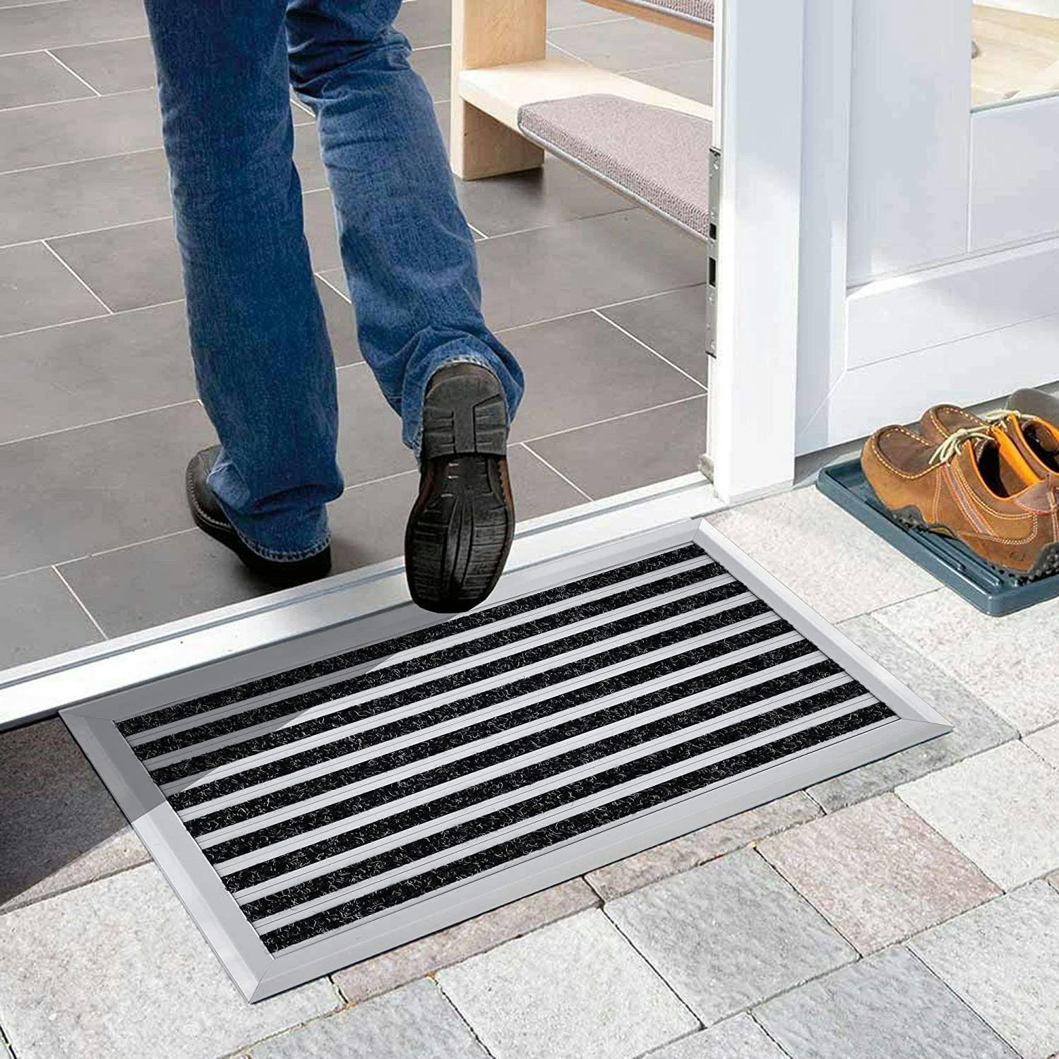 Nicoman Aluminium Door Mat With Carpet Inserts