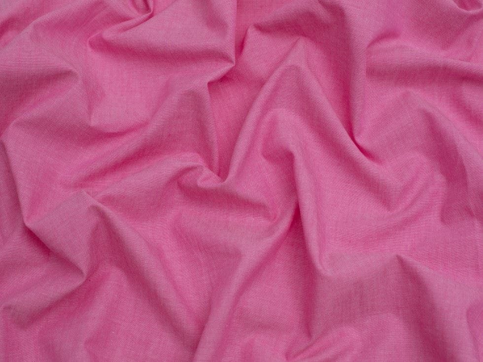 Minerva Fuchsia Core Range Yarn Dyed Cotton Chambray Fabric - Plain Design Dressmaking Fabric, 144 Cm / 57" Wide - Per Metre