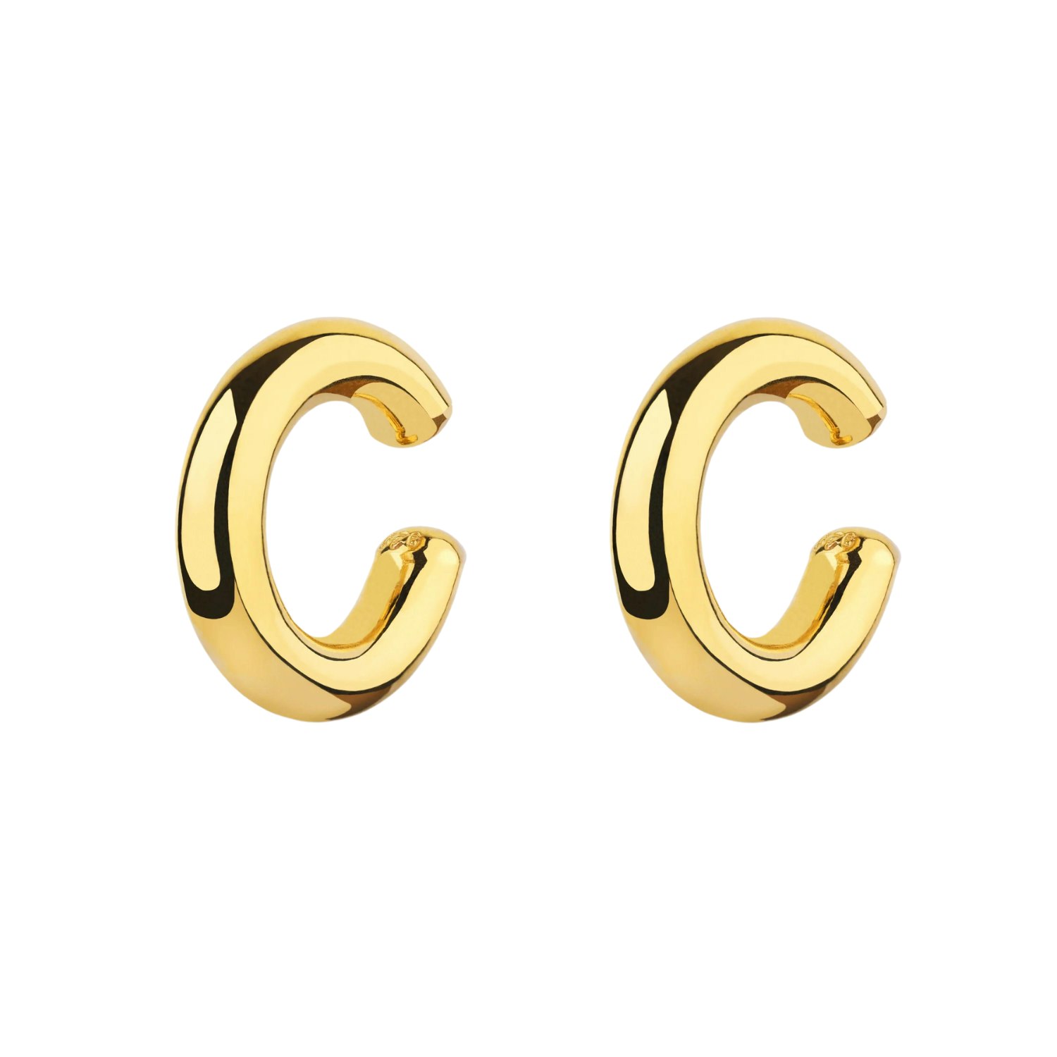 Spero London Silver/Gold Chunky Sterling Ear Cuffs No Piercing Pair
