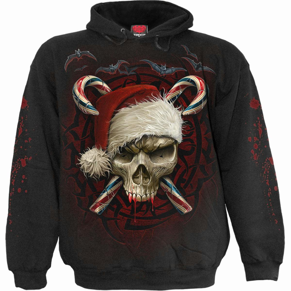 Spiral Direct Black Candy Cane Santa - Hoody - M