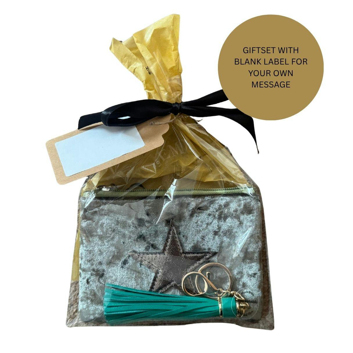 Love Emvy Green Gift Set - Metallic Star Purse & Tassel Keyring