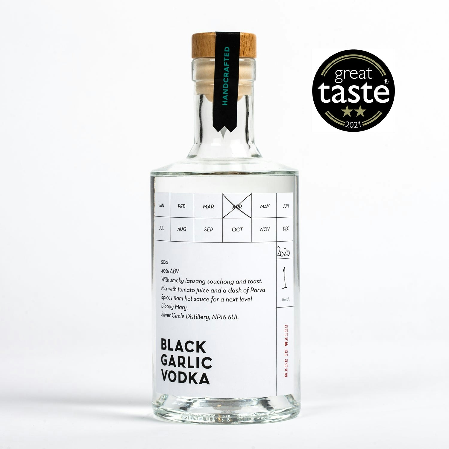 Silver Circle Distillery Silver/Black Circle Distillery Garlic Vodka - 50Cl